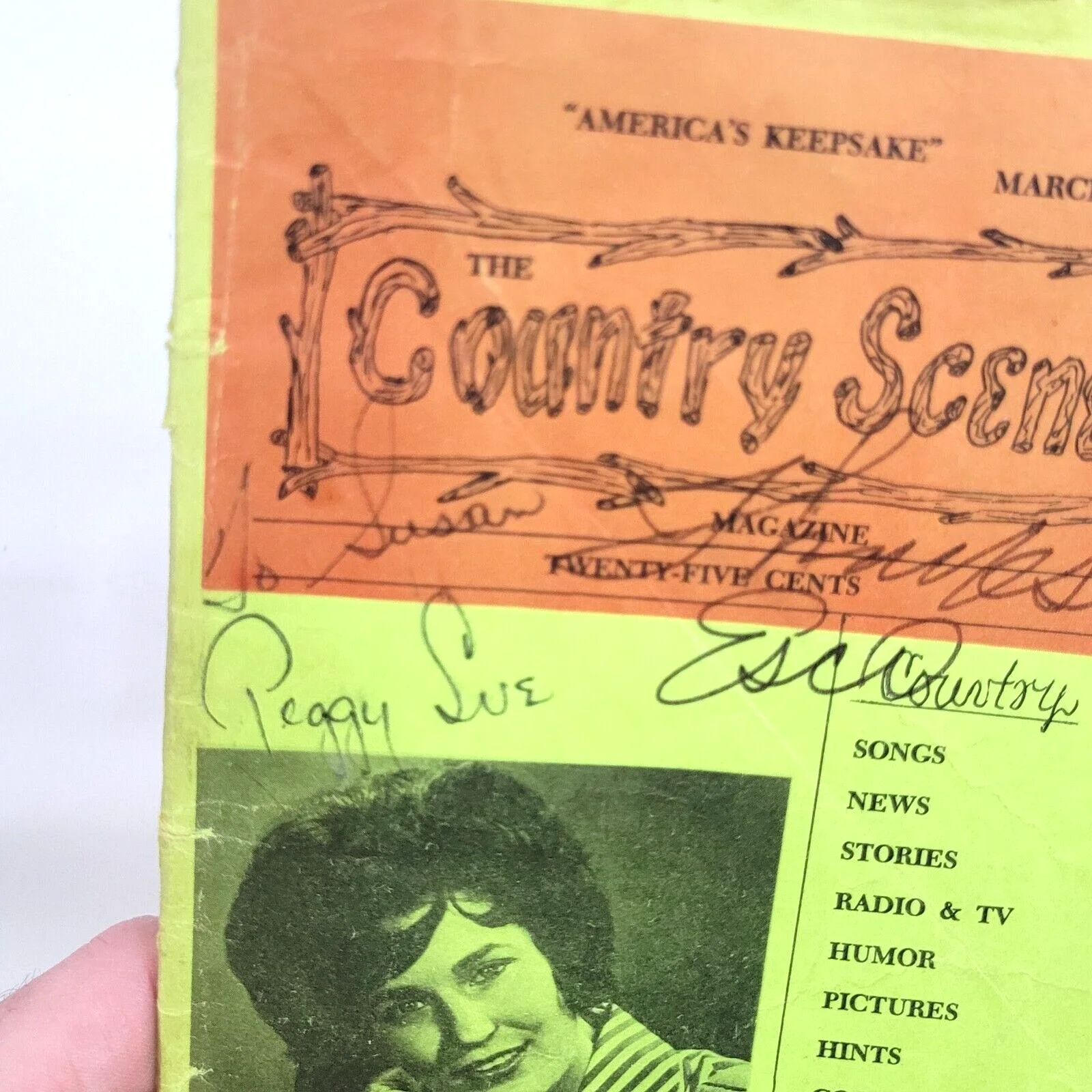 1969 The Country Scene Music Souvenir Magazine Loretta Lynn Autograph Signed, изображение 3