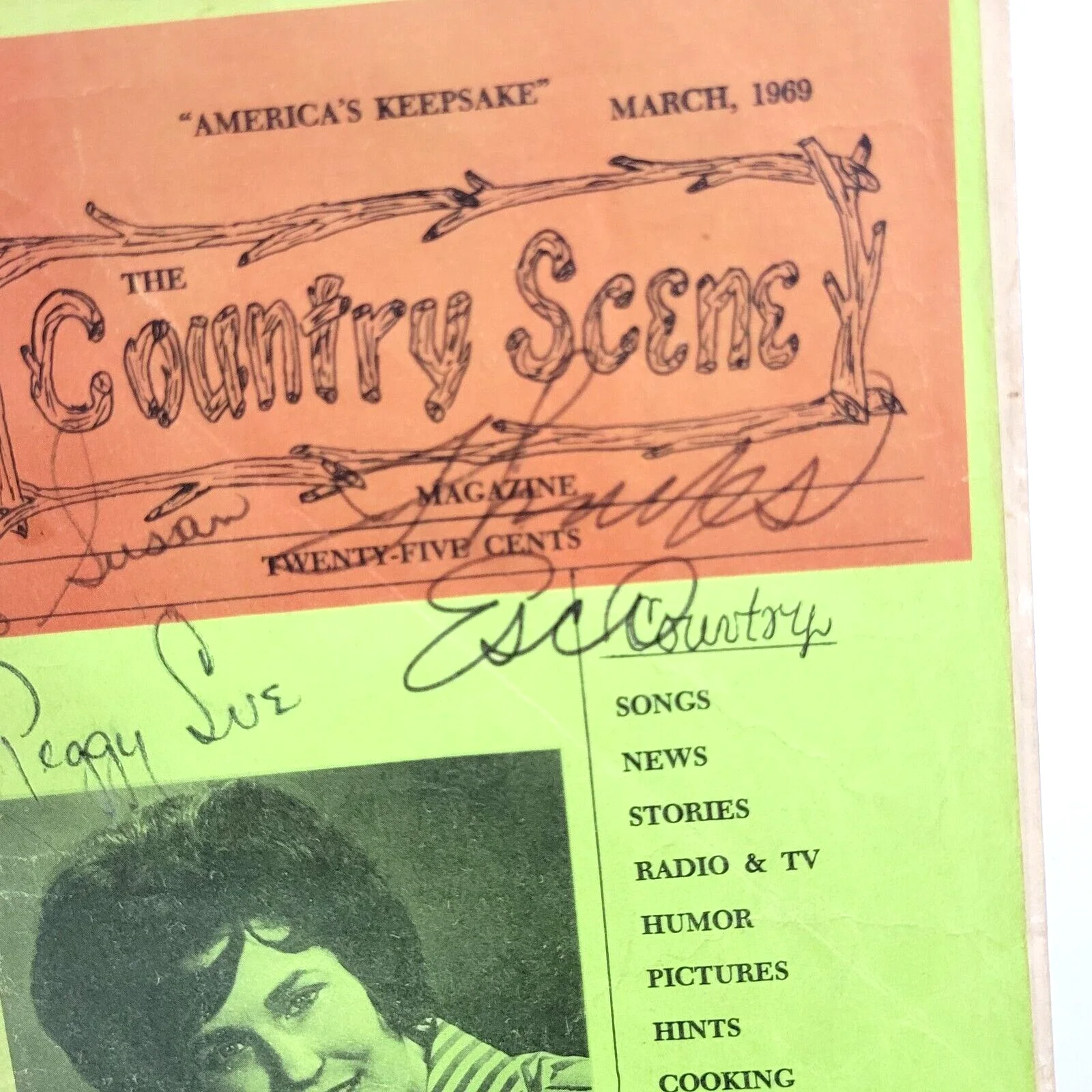 1969 The Country Scene Music Souvenir Magazine Loretta Lynn Autograph Signed, изображение 4