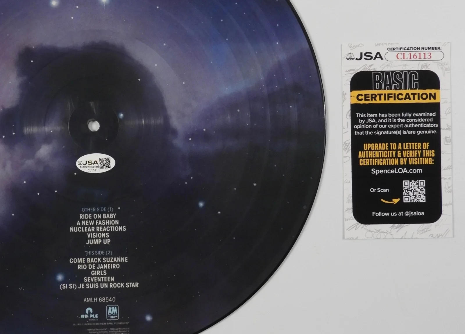 Bill Wyman JSA Signed Autograph Album Record Picture Disc Vinyl Rolling Stones, изображение 3