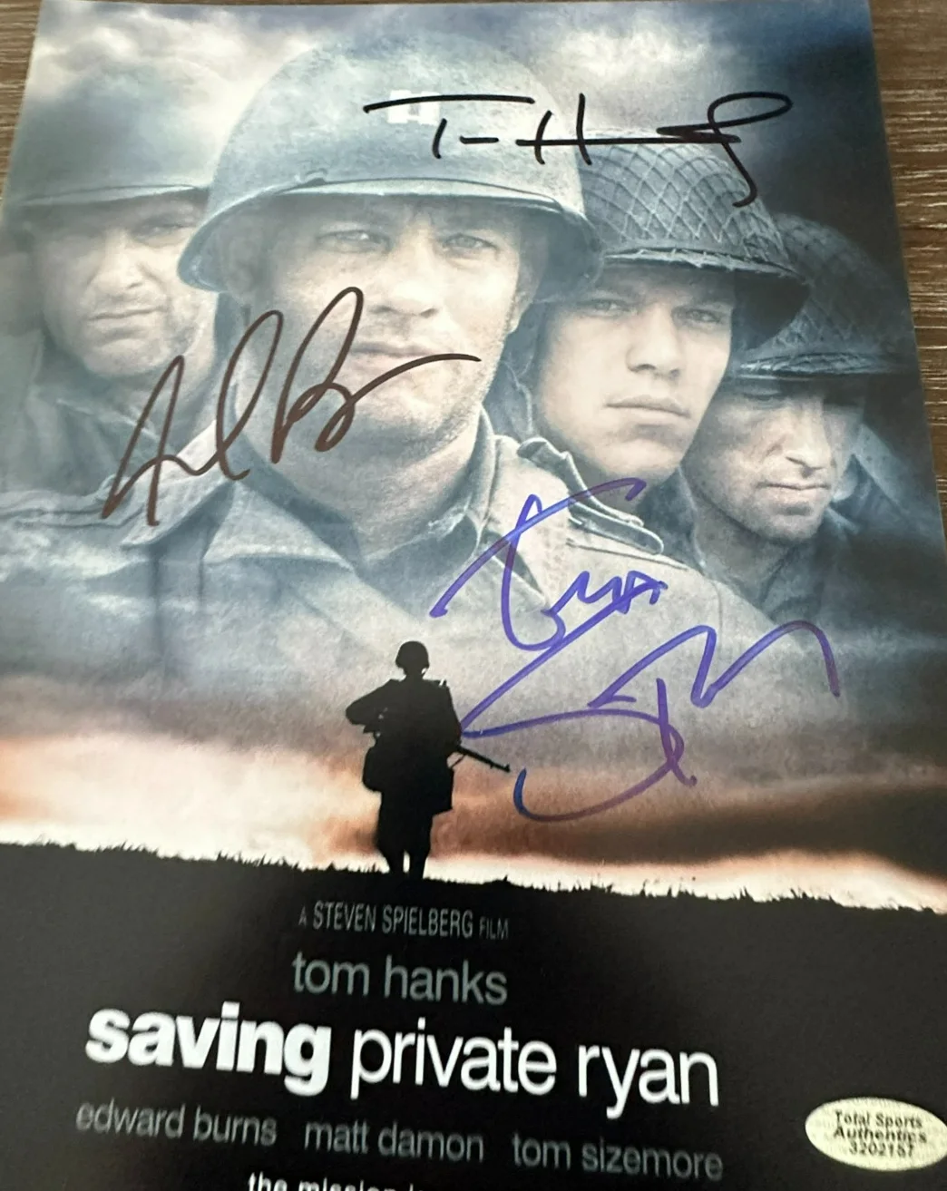 Tom Hanks, Tom Sizemore, Edward Burns — Saving Private Ryan Tom Hanks Tom Sizemore Edward Burns Signed 8x10 Autograph, image 3