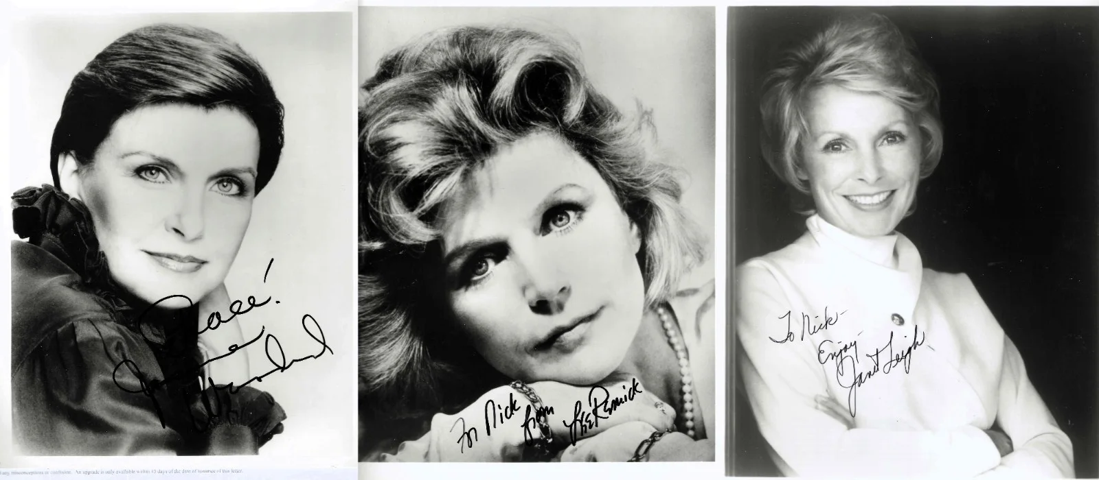 janet leigh, joanne woodward, lee remick — 3 GREAT ACTRESSES signed JOANNE WOODWARD, Lee Remick, JANET LEIGH 8x10 see loa