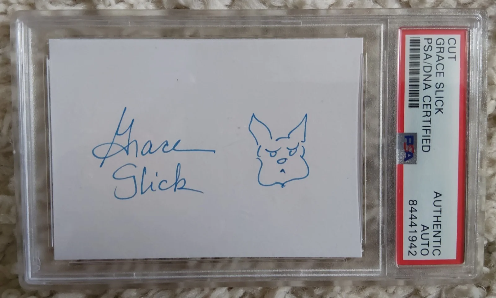 Grace Slick Signed Sketch PSA CD/Signed Post Card Authenticated & Signed Photo, image 3