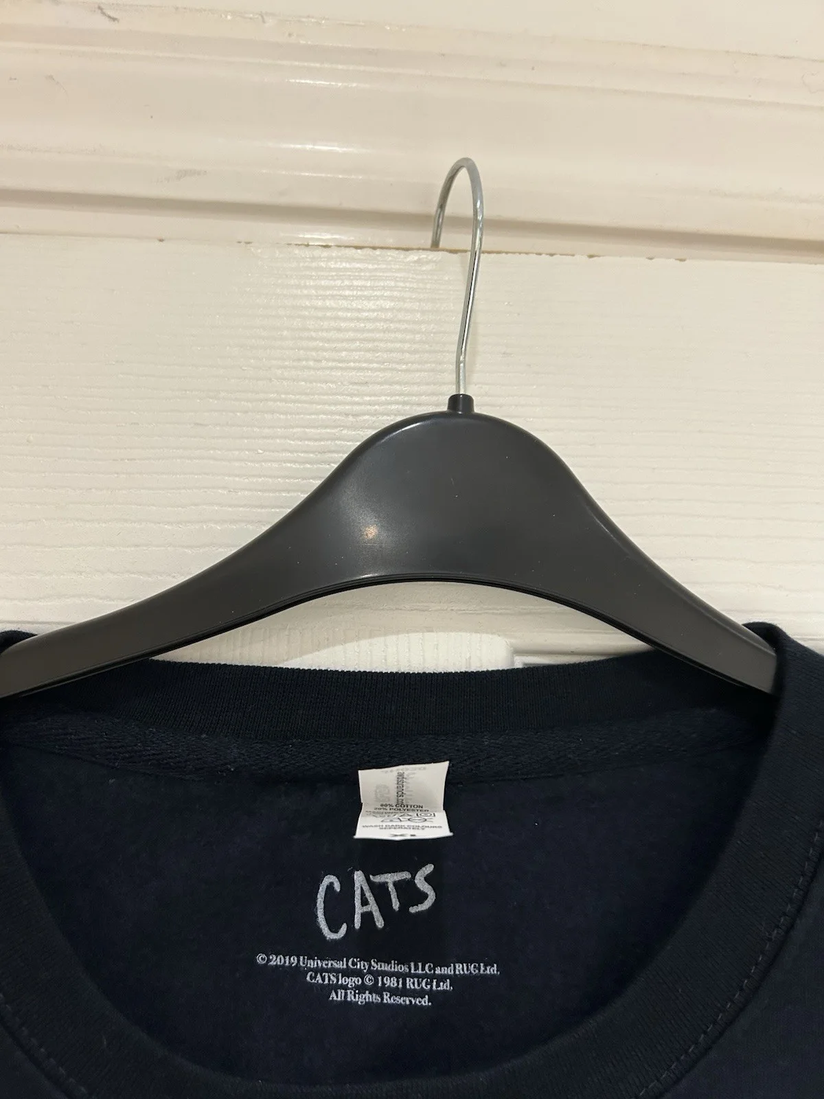 Cats 2019 Film Promo Crewneck Jumper, Black with Gold Logo. Size XL. Oversized, изображение 3