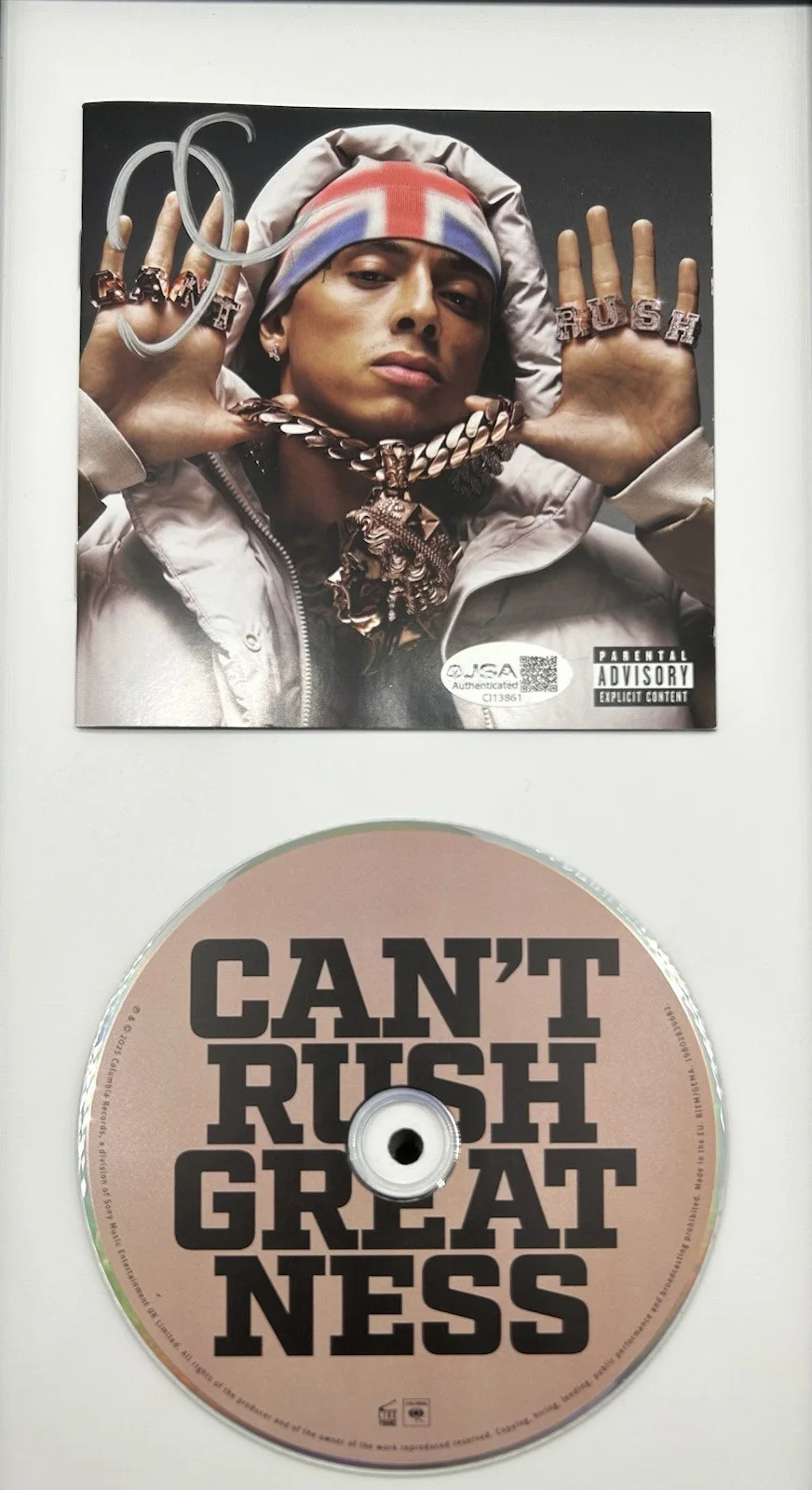 CENTRAL CEE — CENTRAL CEE SIGNED "CAN'T RUSH GREATNESS" CD WITH FRAME RARE UK RAP - JSA COA, image 2
