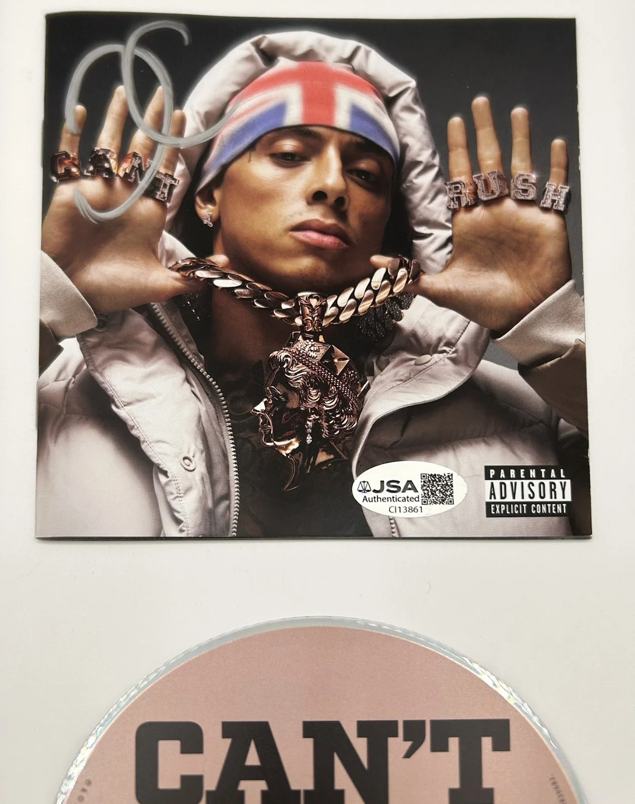 CENTRAL CEE — CENTRAL CEE SIGNED "CAN'T RUSH GREATNESS" CD WITH FRAME RARE UK RAP - JSA COA, image 3