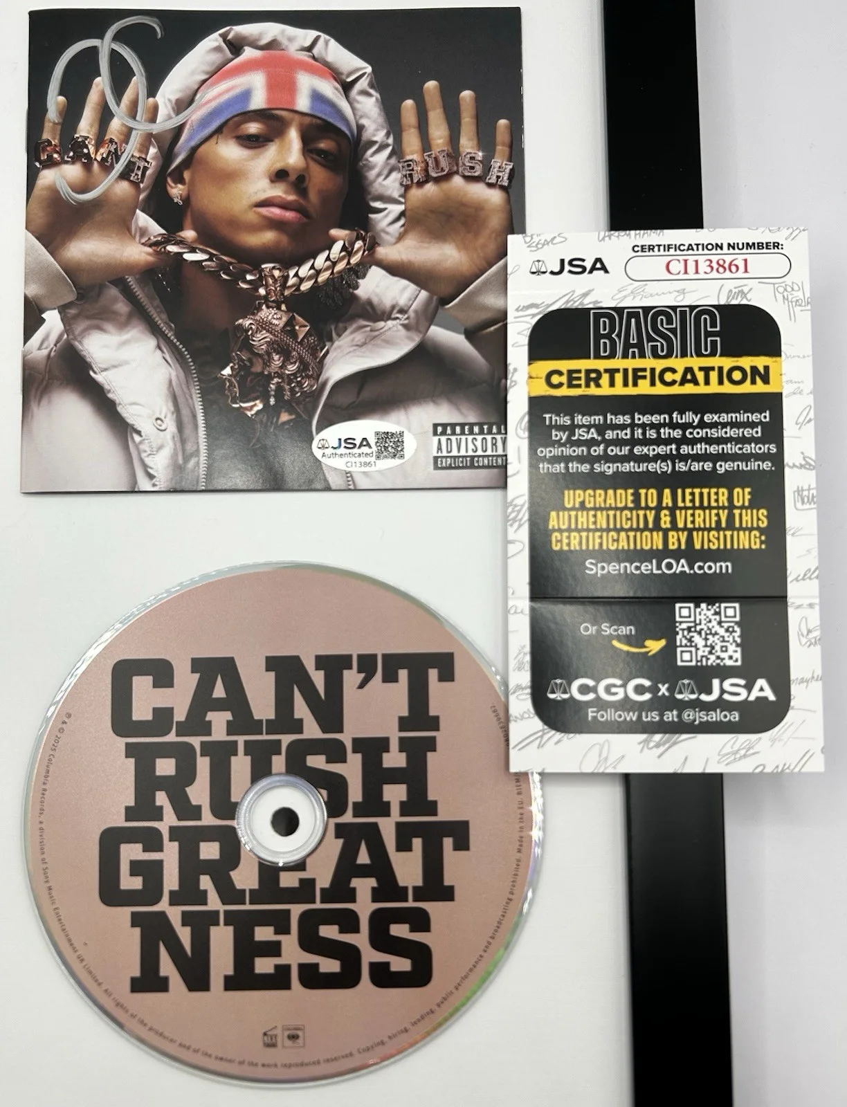CENTRAL CEE — CENTRAL CEE SIGNED "CAN'T RUSH GREATNESS" CD WITH FRAME RARE UK RAP - JSA COA, image 4