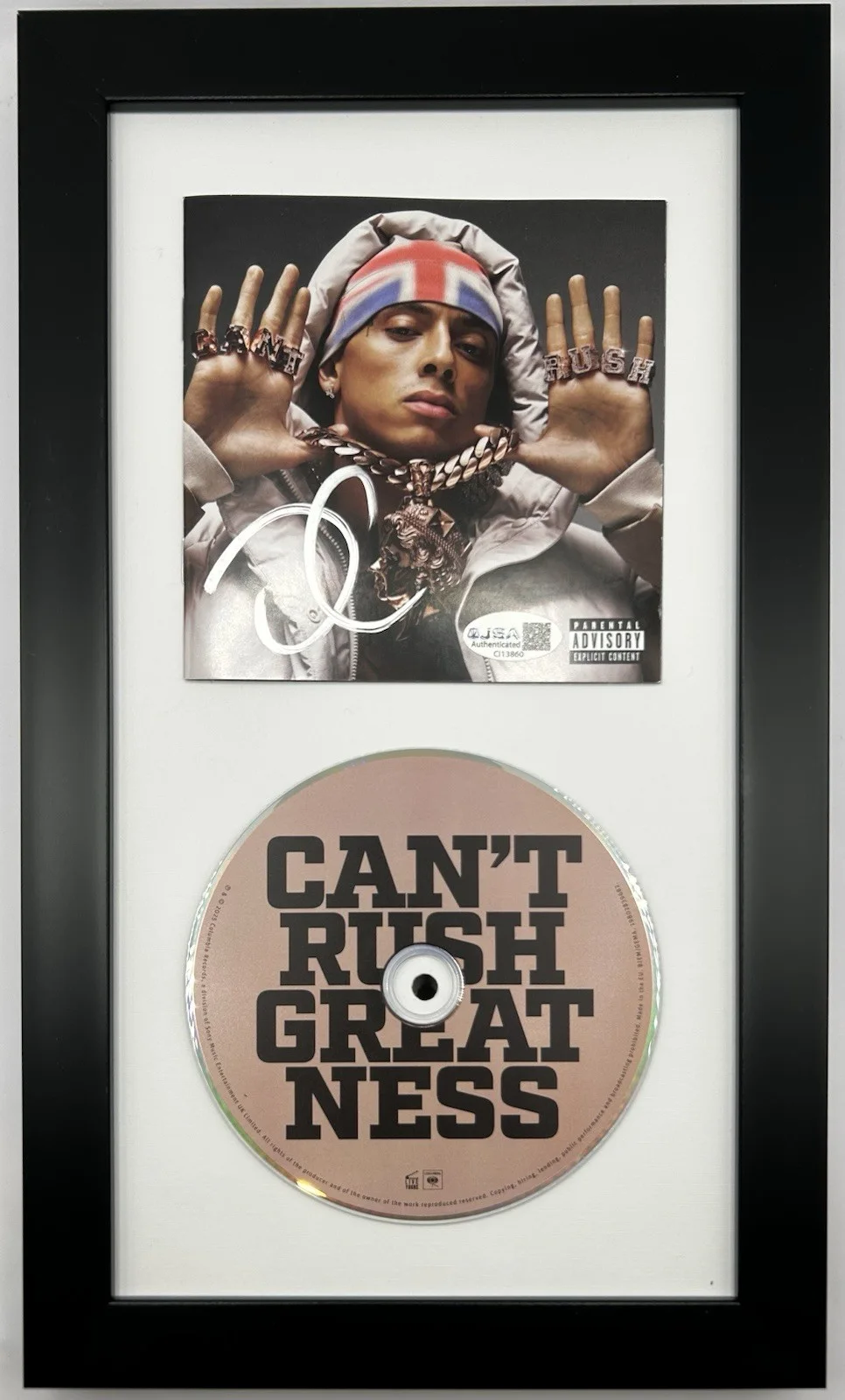 CENTRAL CEE — CENTRAL CEE SIGNED "CAN'T RUSH GREATNESS" CD WITH FRAME RARE UK RAP - JSA COA, image 2