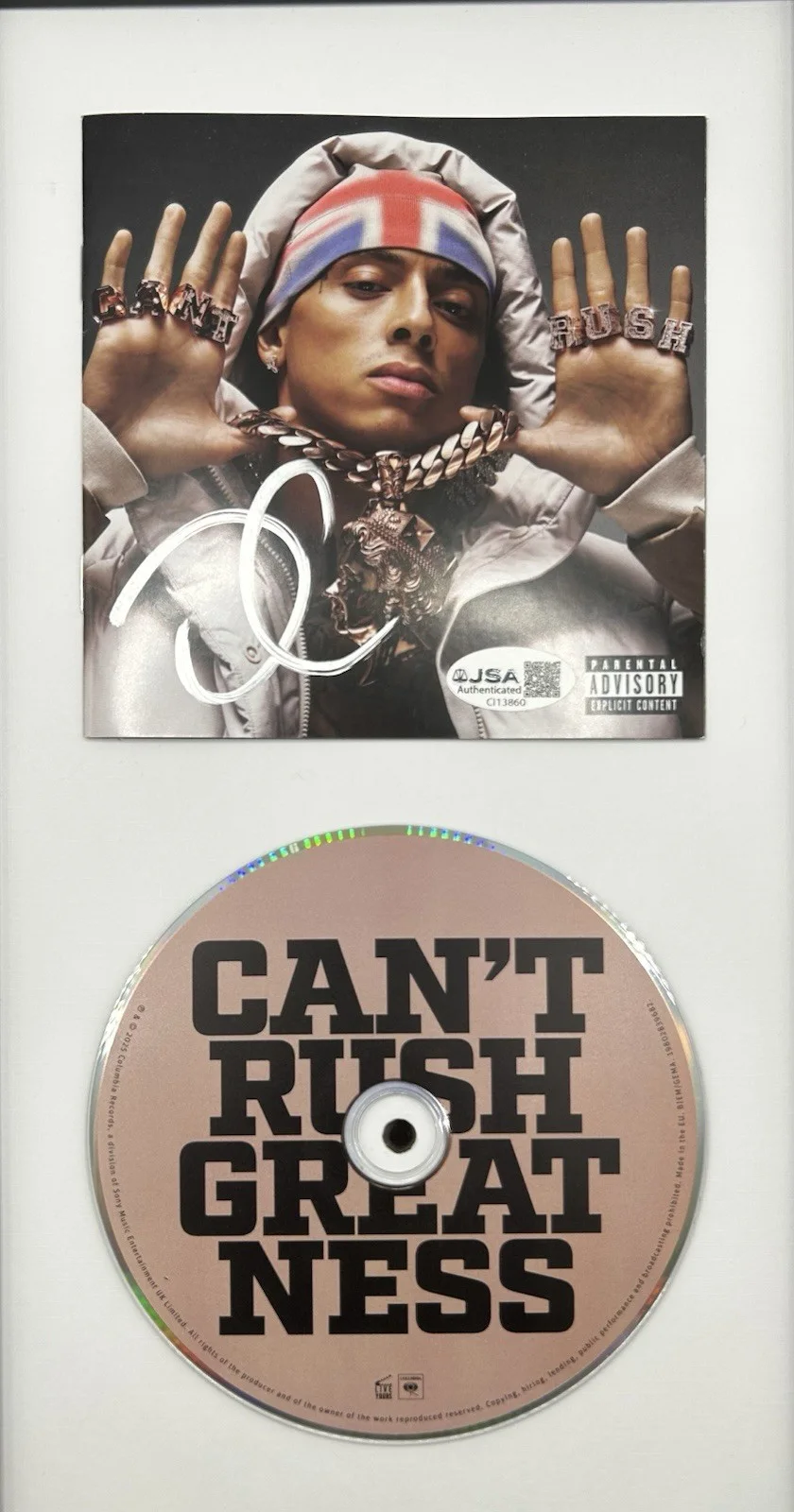 CENTRAL CEE — CENTRAL CEE SIGNED "CAN'T RUSH GREATNESS" CD WITH FRAME RARE UK RAP - JSA COA, image 3