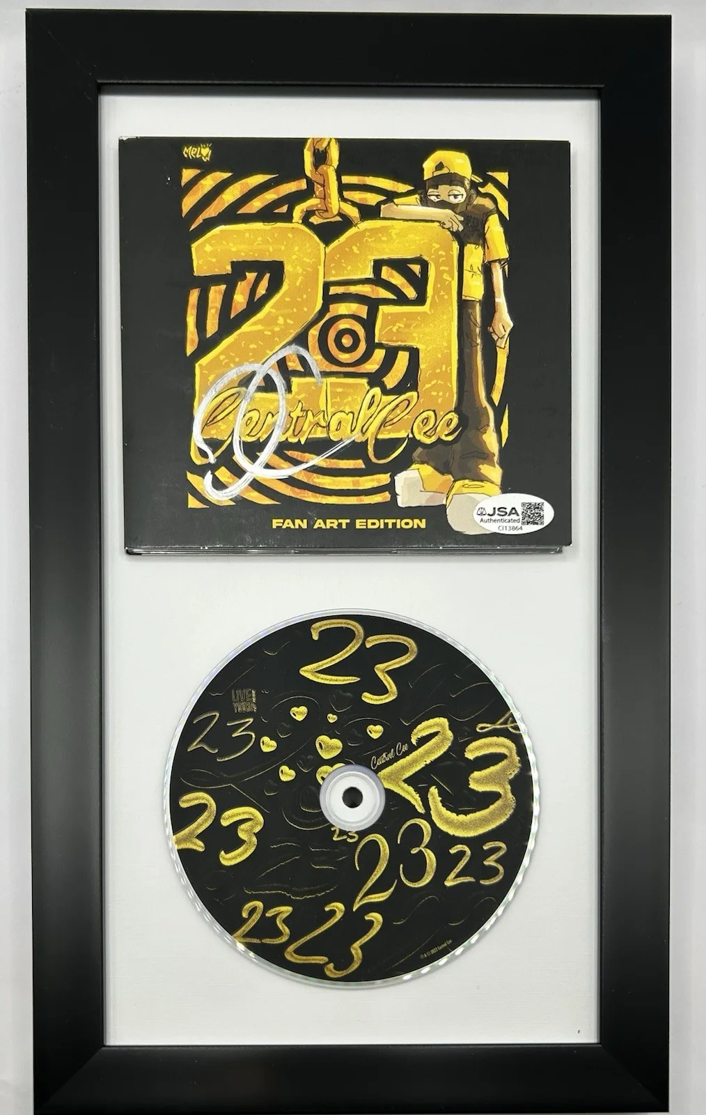 CENTRAL CEE — CENTRAL CEE SIGNED “23” FAN ART EDITION CD WITH FRAME AUTOGRAPH UK RARE JSA COA