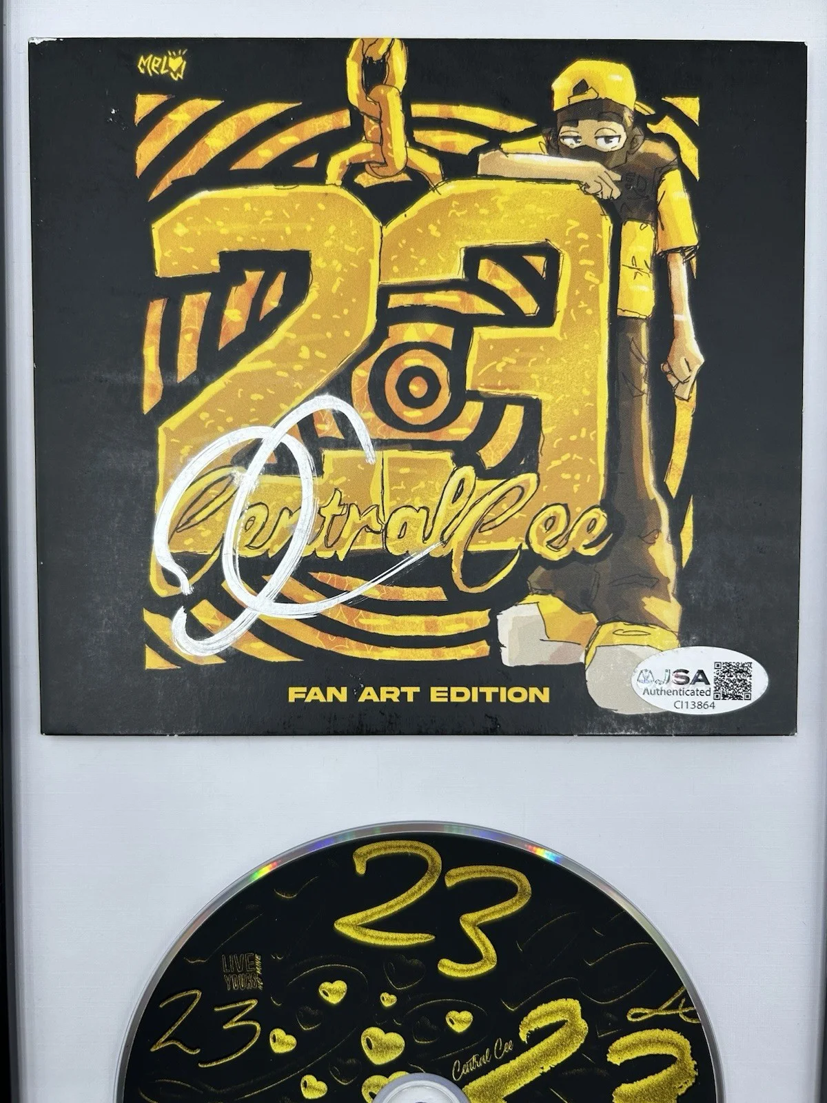 CENTRAL CEE — CENTRAL CEE SIGNED “23” FAN ART EDITION CD WITH FRAME AUTOGRAPH UK RARE JSA COA, изображение 4