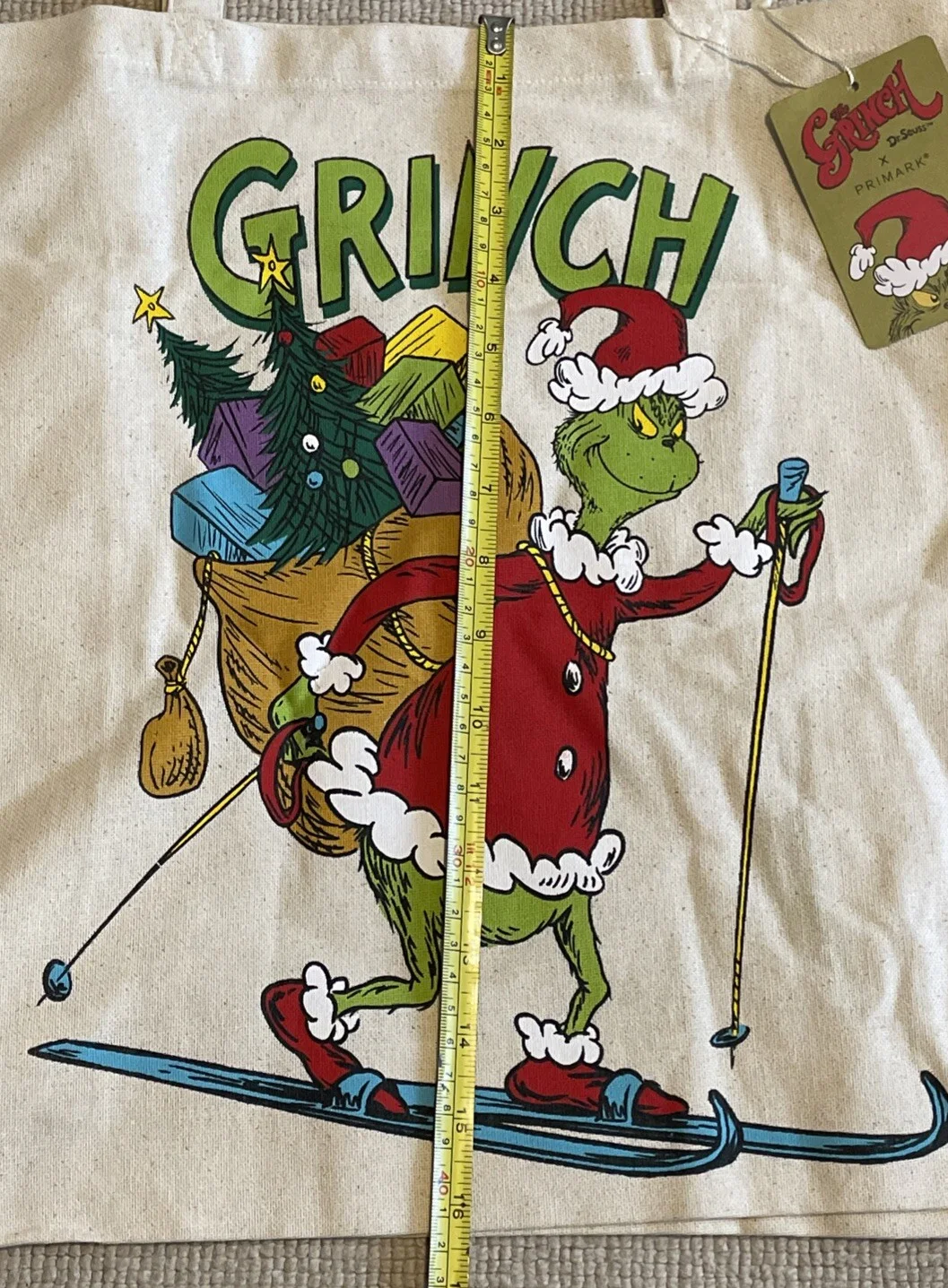 Grinch Canvas Tote Bag By Primark Brand New With Tags Free UK P&P 50% Recycled, изображение 4