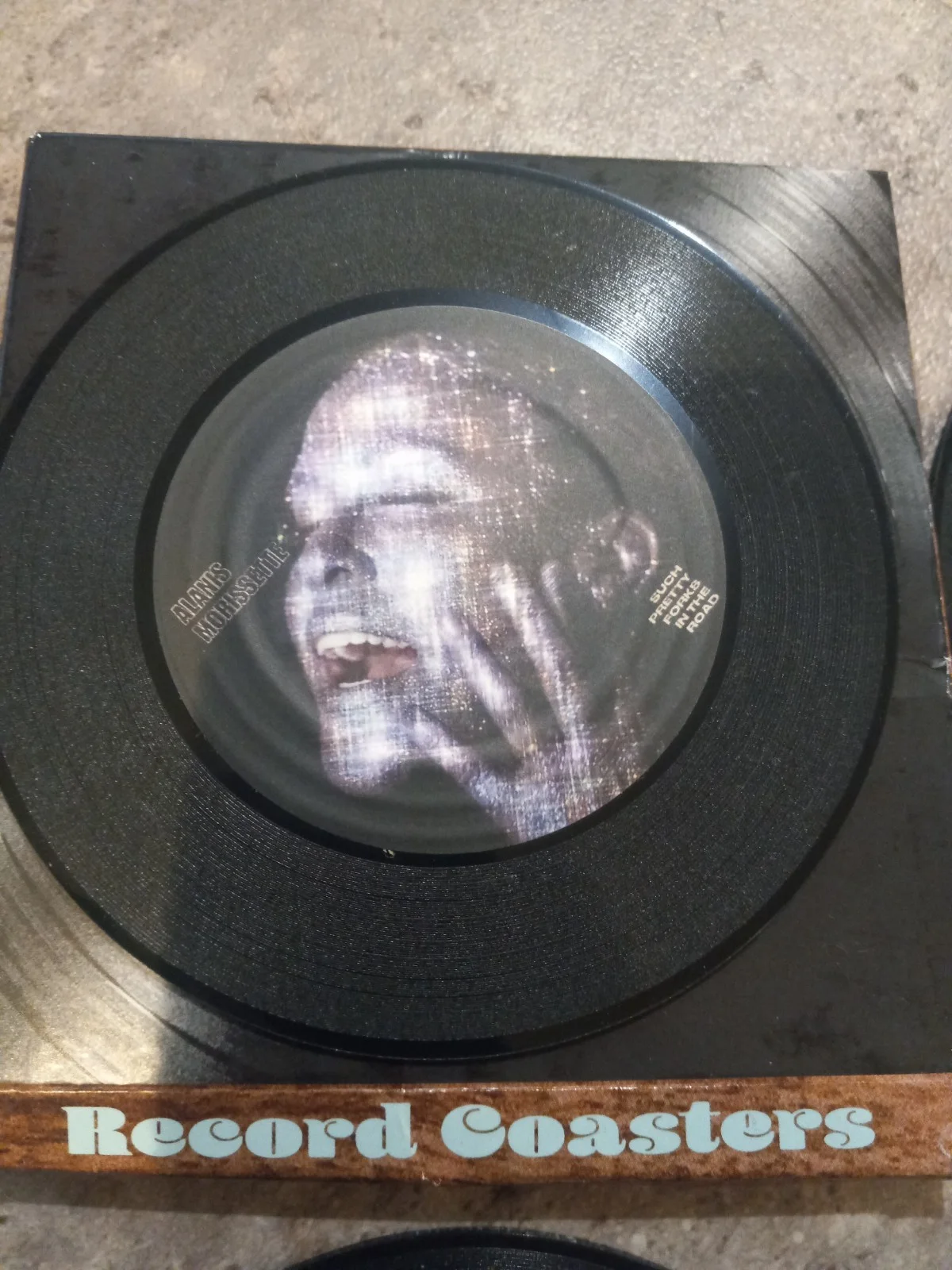 Alanis Morissette Coasters, Mini Vinyl Records, Set Of 4 Album Covers, image 2