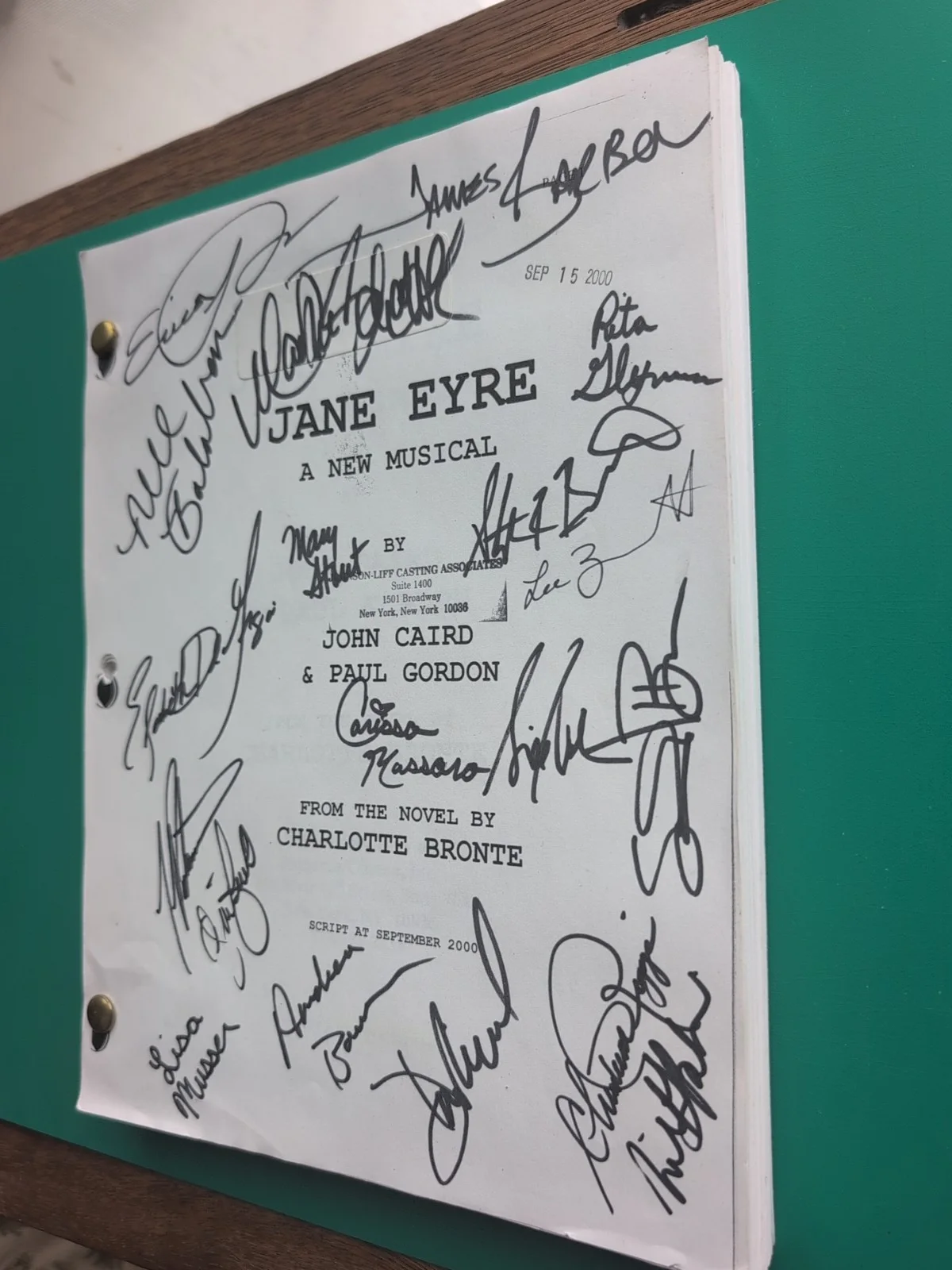 Maria Schaffel — 2000 Jane Eyre Cast Autographed Signed Broadway Script Maria Schaffel + 18 More, image 4