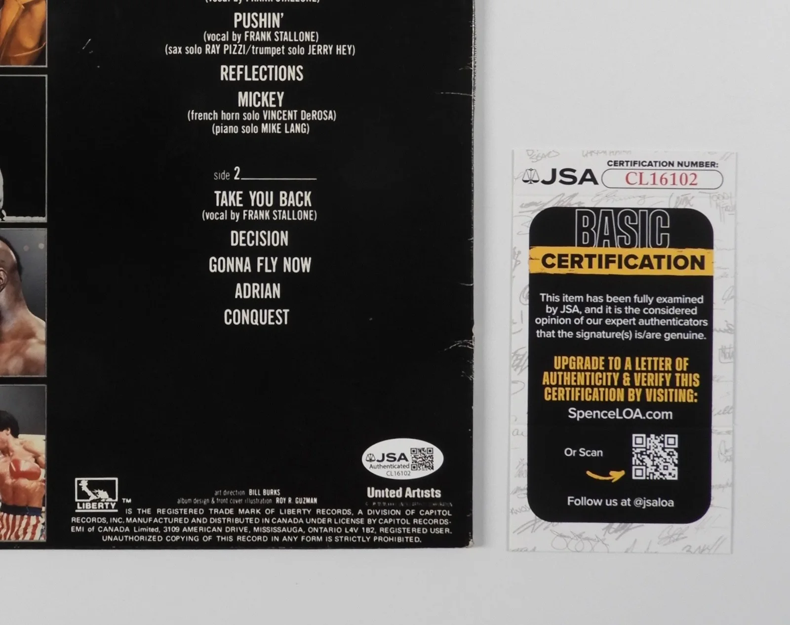 Rocky III Burt Young JSA Signed Autograph Record Vinyl Soundtrack, image 3