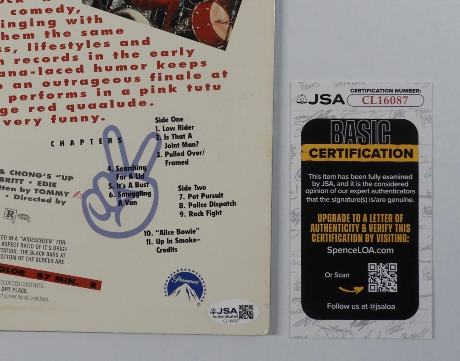 Cheech & Chong JSA Signed Laser Disc Cover Up In Smoke, image 3