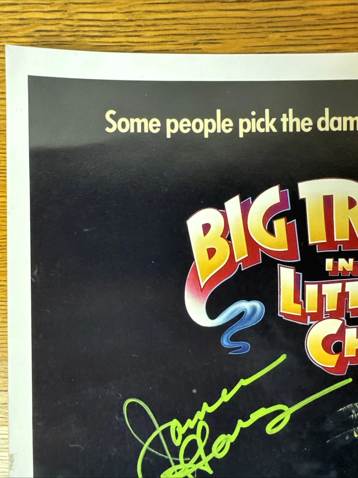 Big Trouble In Little China Rare Signed James Hong Movie Poster 17 x 11 Beckett, изображение 4