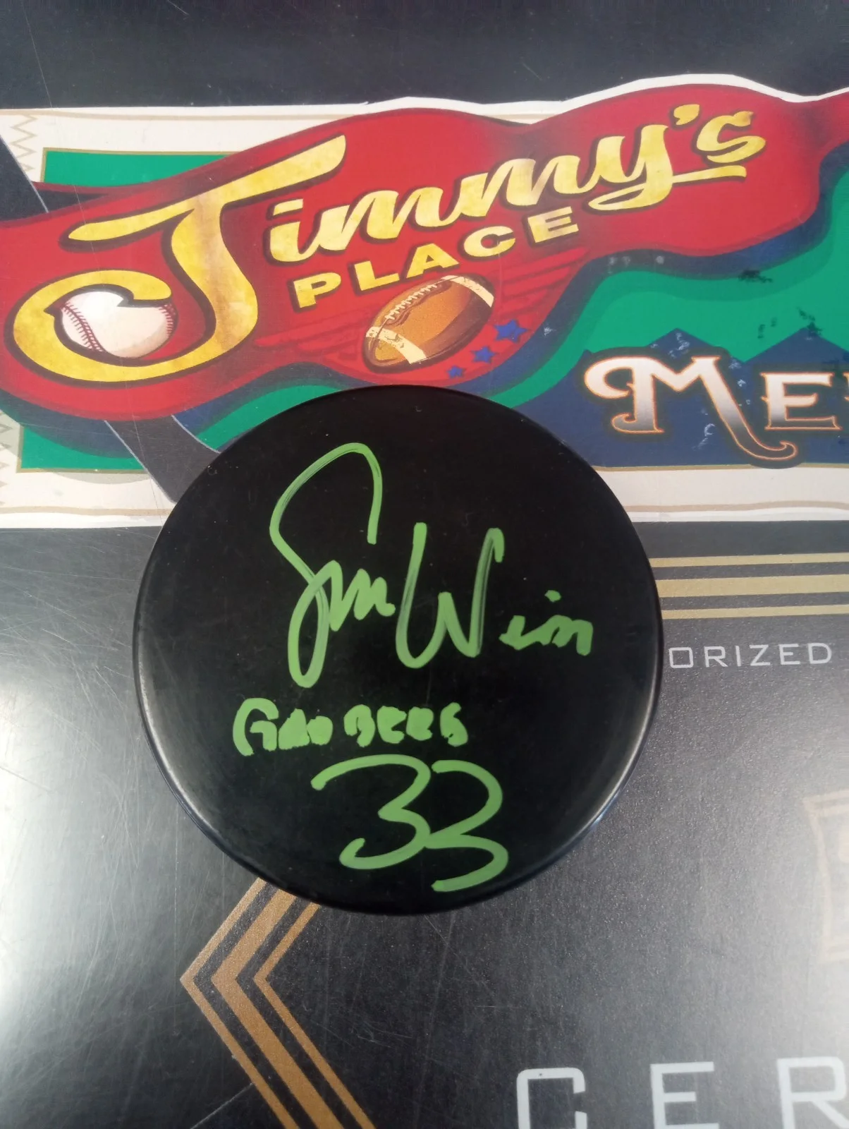 Shaun Weiss — Shaun Weiss SIGNED The Mighty Ducks Hockey Puck w/ JSA COA ~ Goldberg #33