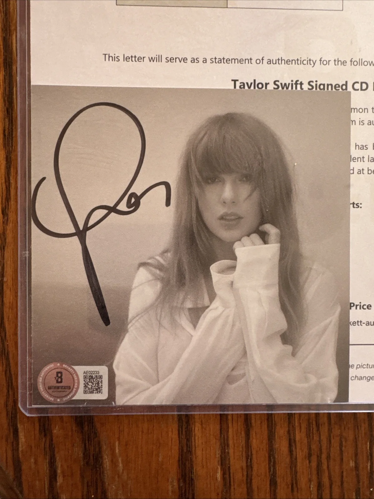 Taylor Swift Signed CD Insert, image 2
