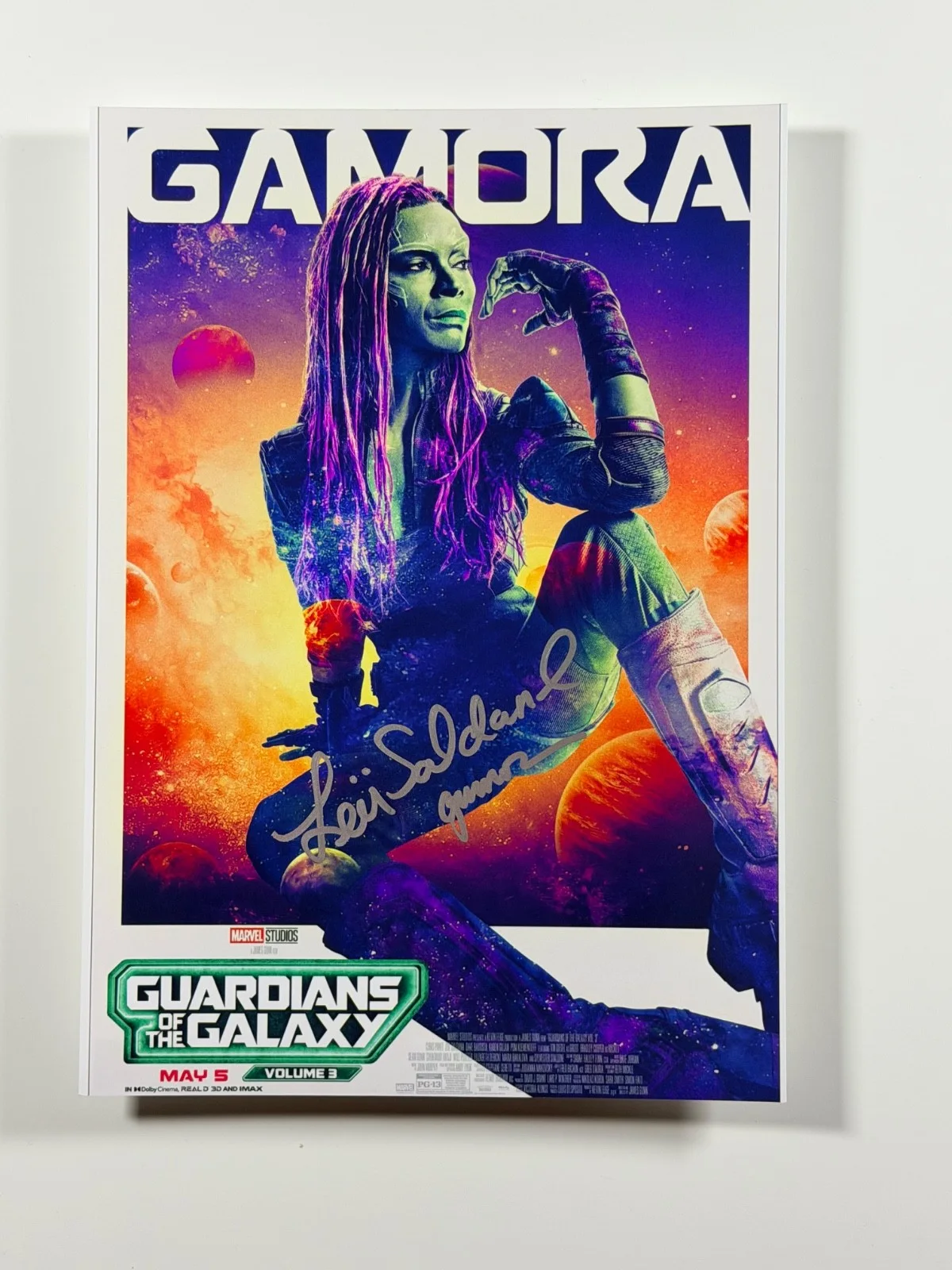 Zoe Saldana — Zoe Saldana Signed 8x11 Guardians Vol. 3 Gamora Photo COA