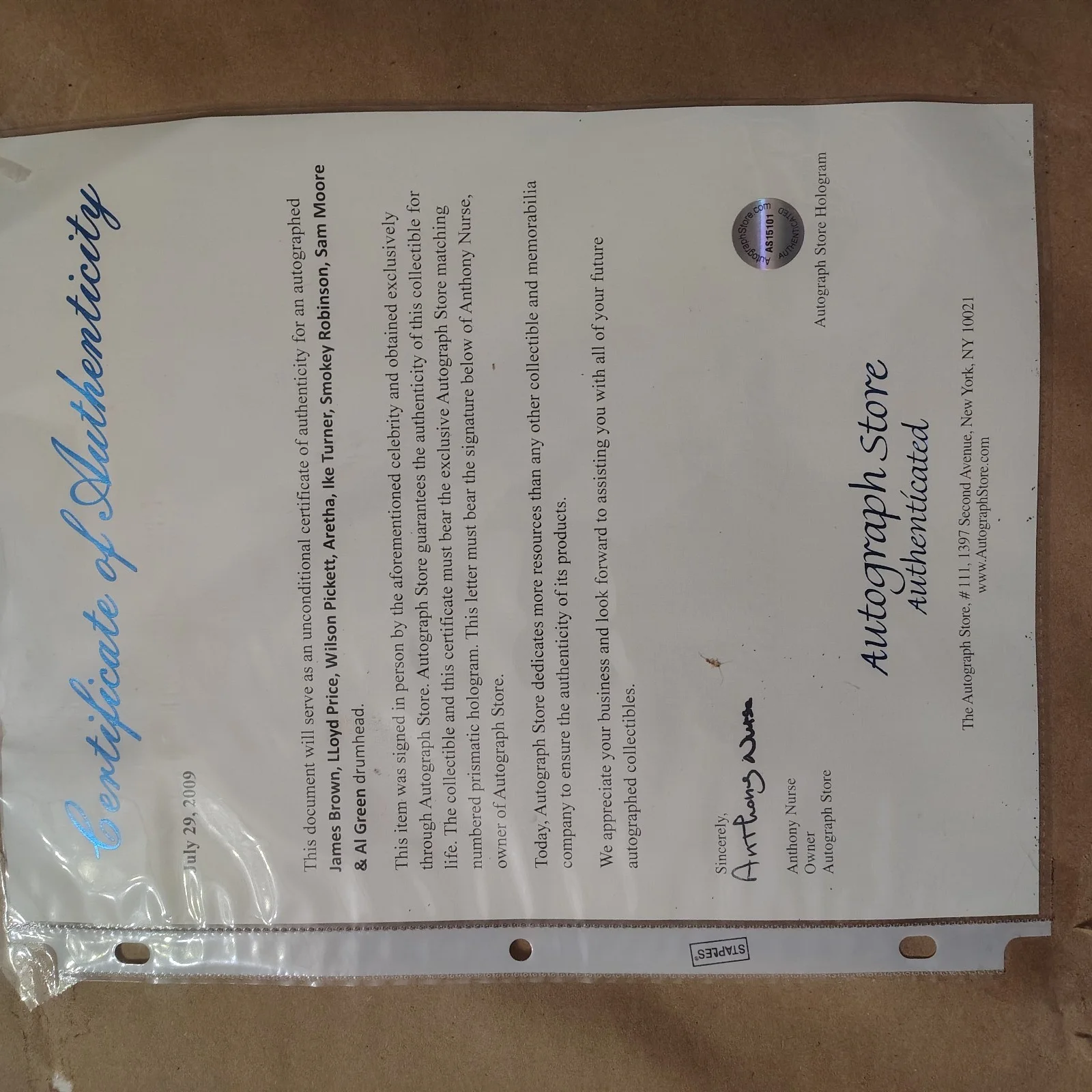 Soul Legends Signed Drumhead James Brown Aretha Franklin Smokey Robinson COA, image 2