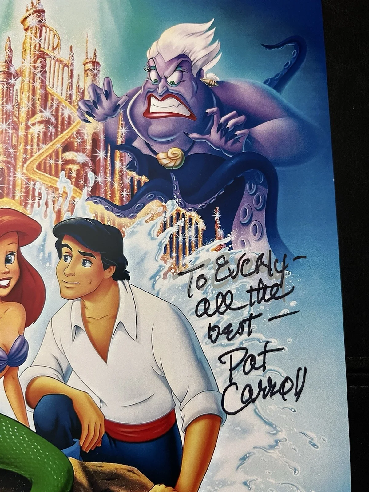 Pat Carroll Ursula Signed 11x17 The Little Mermaid Poster! Walt Disney Pictures, изображение 2