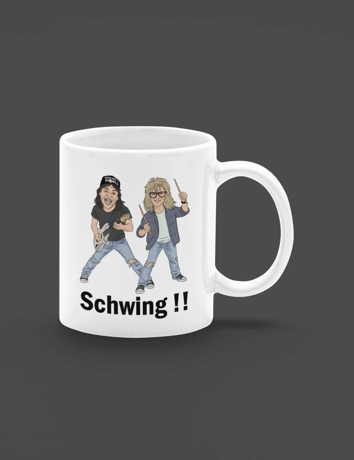 Wayne's World Schwing 90s Movie Movie theme Cartoon Graphic Gift Mug, image 2