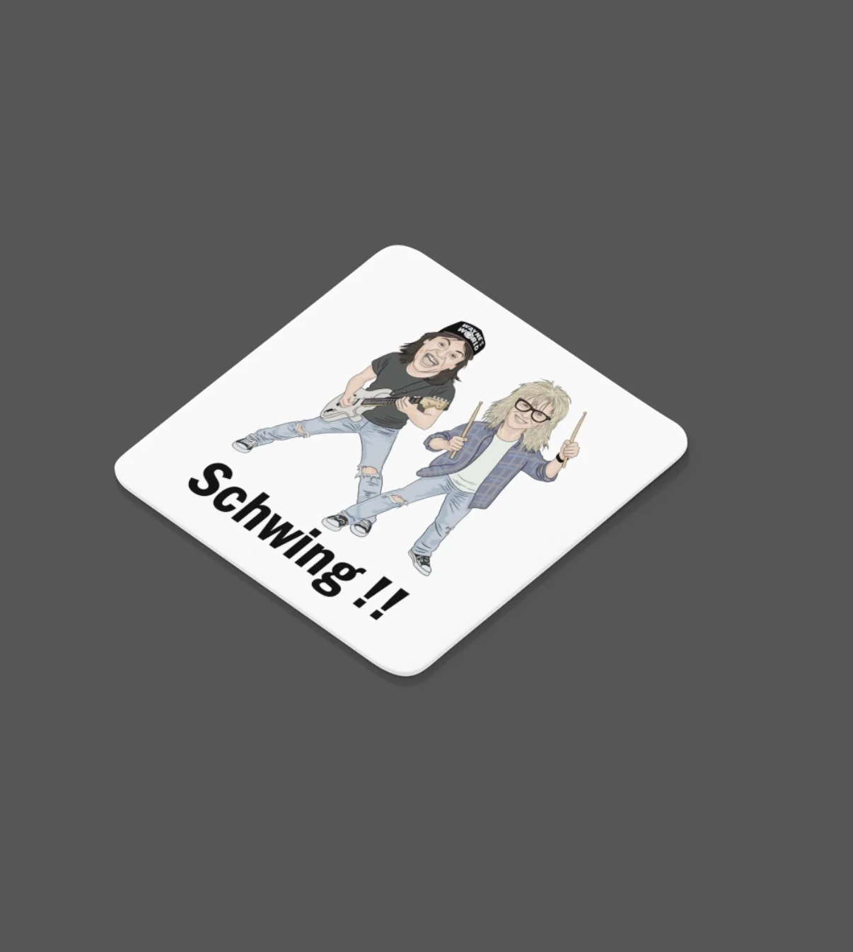 Wayne's World Schwing 90s Movie Movie theme Cartoon Graphic Gift Coasters, изображение 2