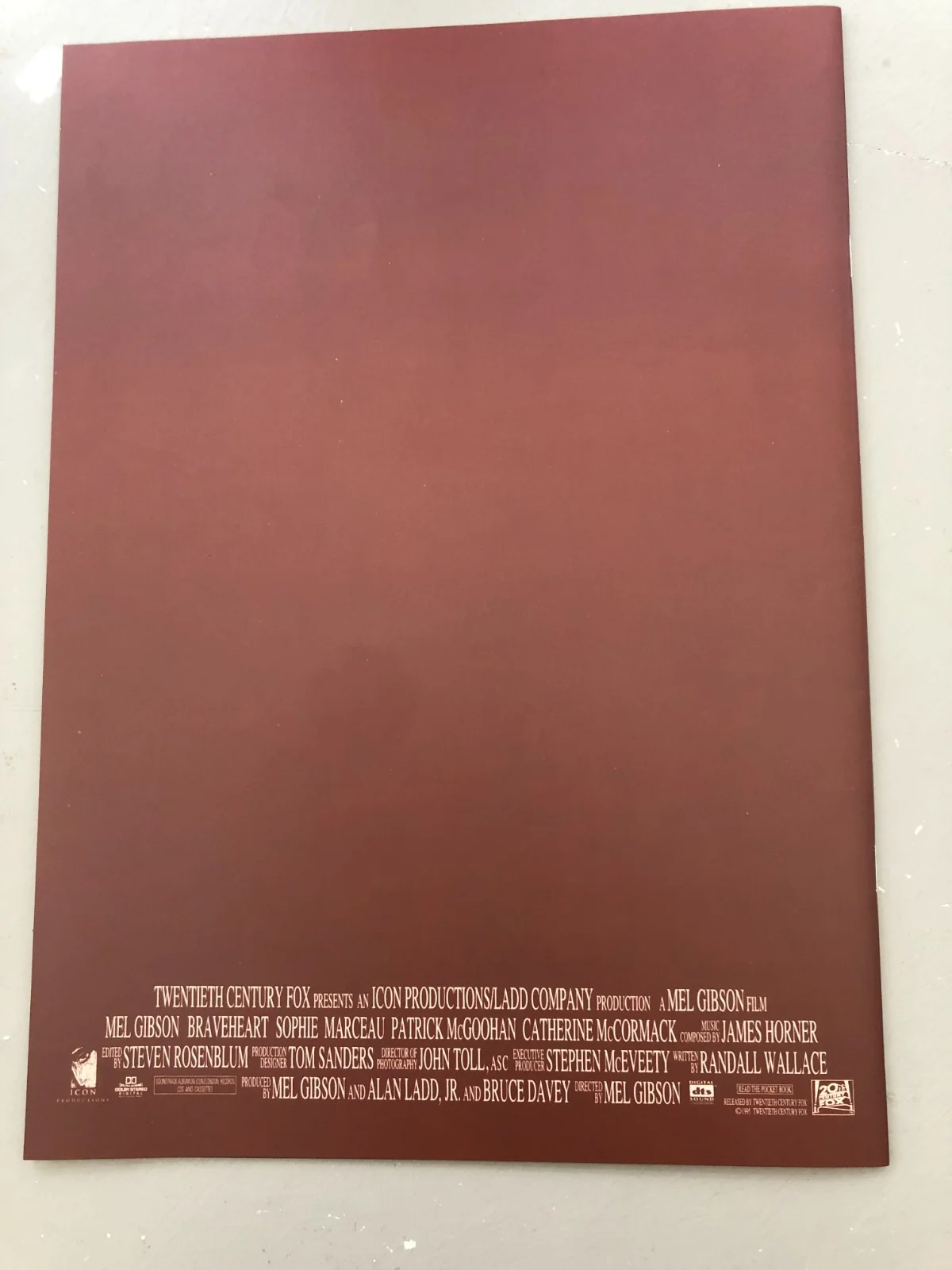 Braveheart Film 1995 Press Kit Release Promo Brochure Gibson New, image 4