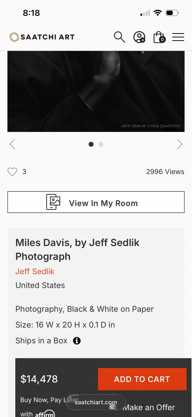 Miles Davis Famous Jazz Artist Iconic Photo Taken & Signed By Jeff Sedlik, изображение 3