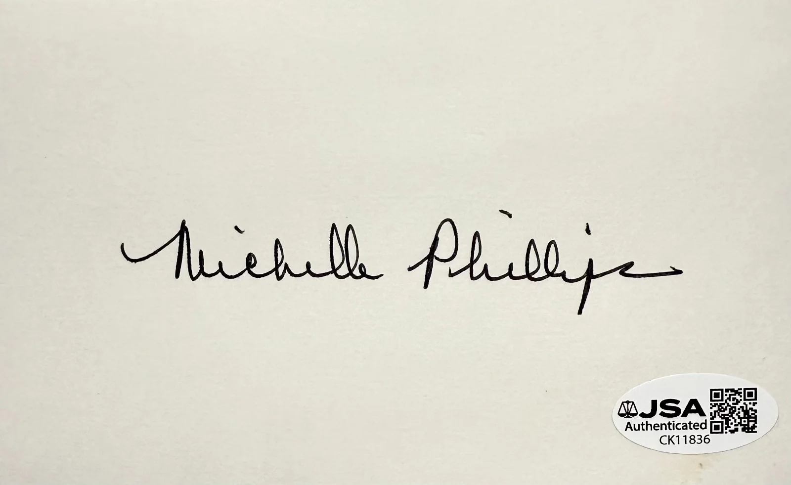 MICHELLE PHILLIPS Autographed Signed 3x5 INDEX CARD Mamas & the Papas JSA CERT, изображение 3