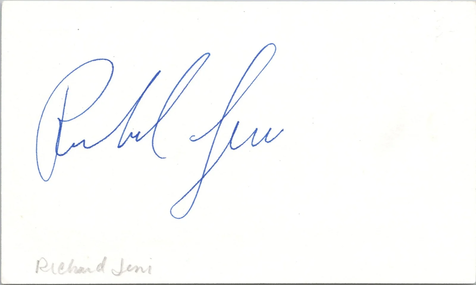 Richard Jeni — Richard Jeni Signed 3x5 Index Card The Mask, Comedian Autographed