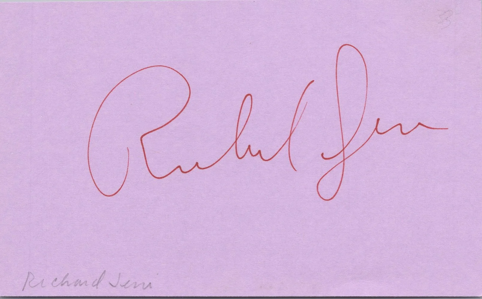 Richard Jeni — Richard Jeni Signed 3x5 Index Card The Mask, Comedian Autographed