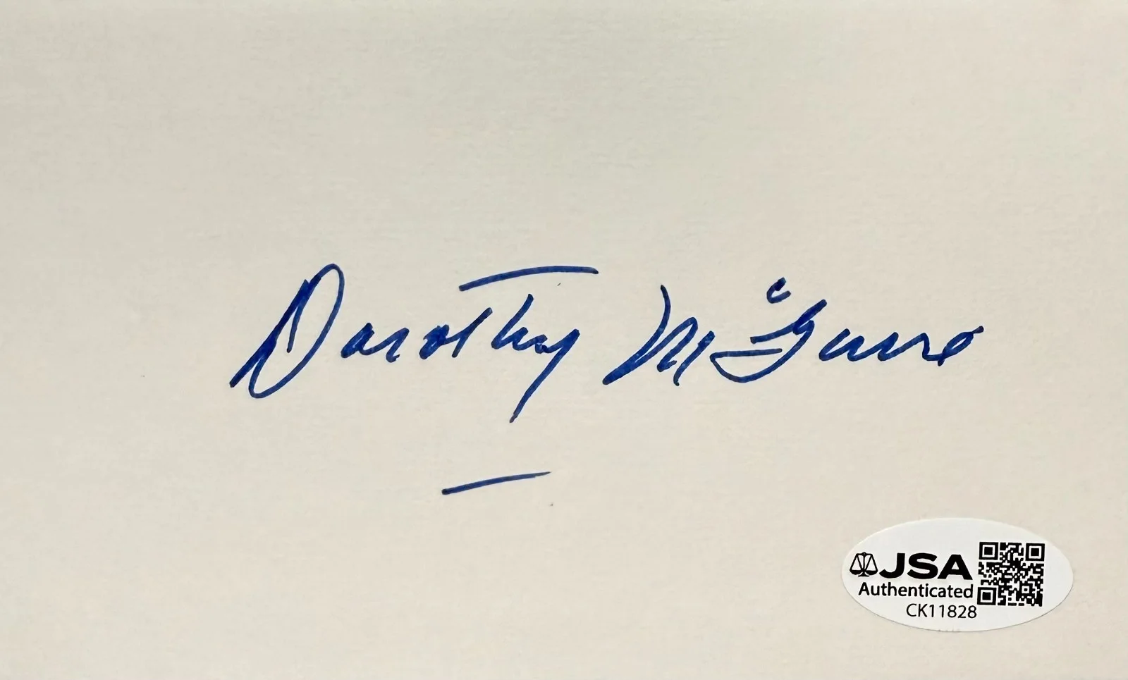 Dorothy McGuire — DOROTHY McGUIRE SIGNED Autograph 3x5 INDEX CARD Gentleman's Agreement JSA CERT, image 3