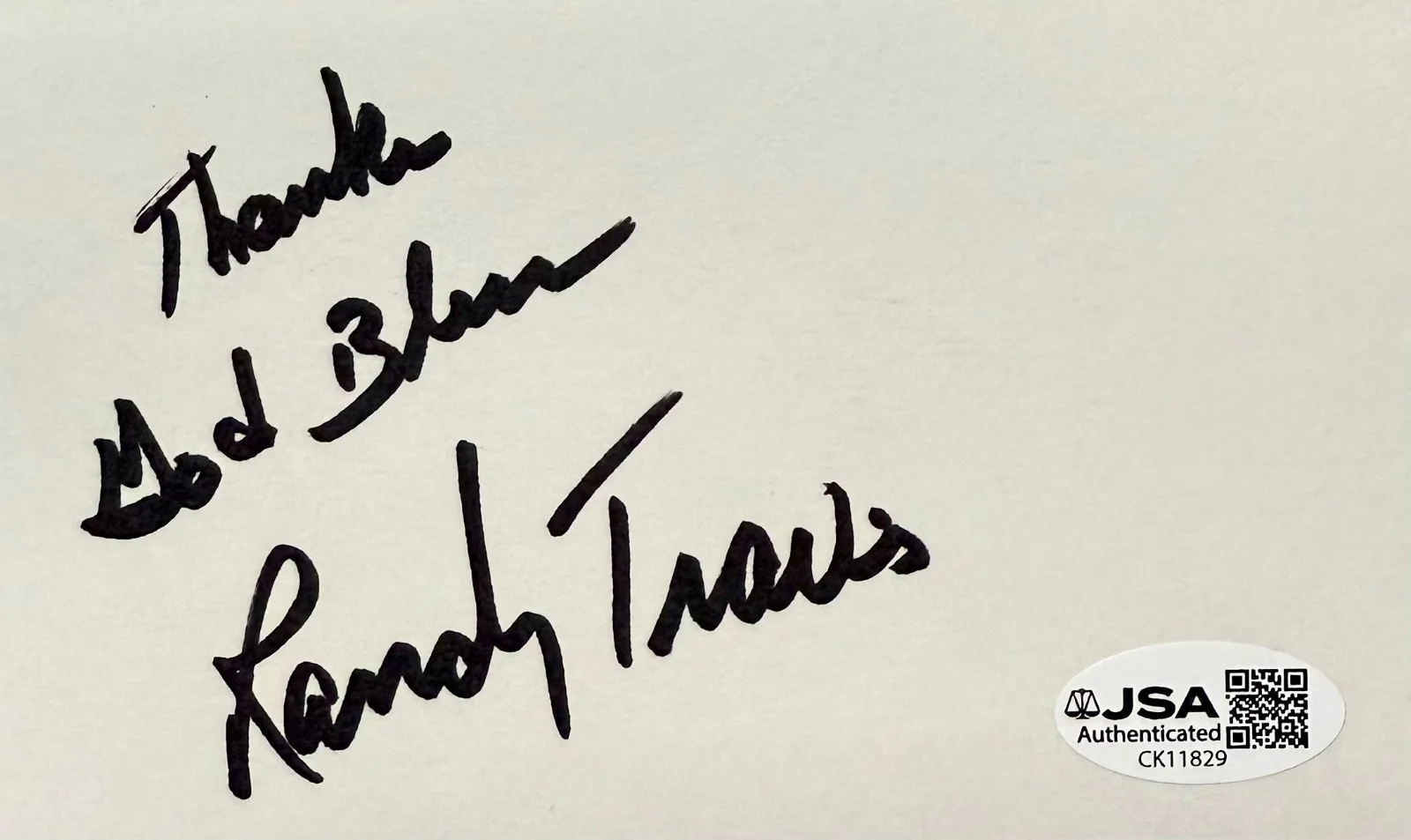 RANDY TRAVIS Autograph Signed 3"x 5" INDEX CARD COUNTRY MUSIC JSA CERTIFIED, image 3