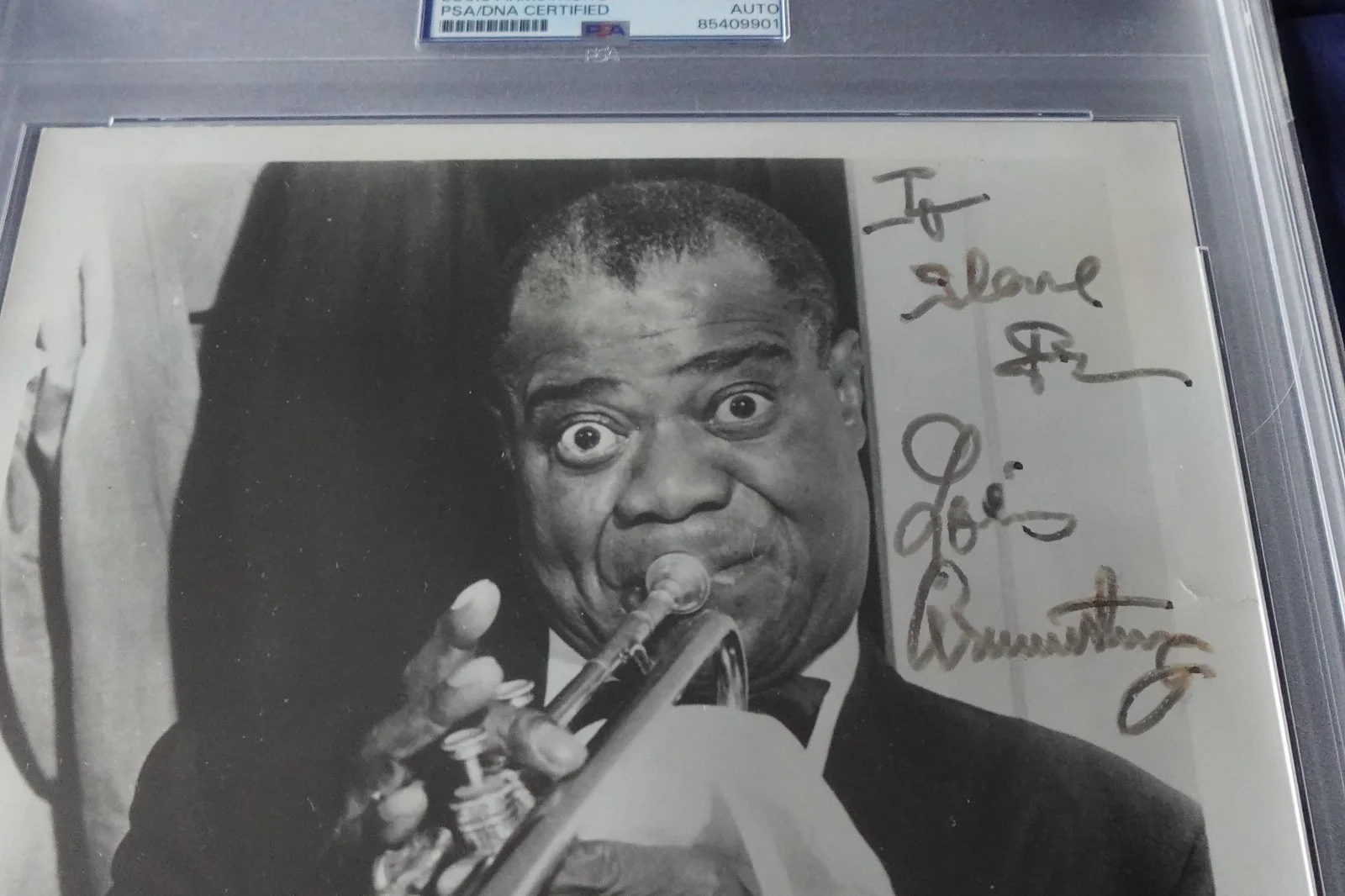 Louis Armstrong Autographed 8x10 Photo Jazz Musician Trumpeter PSA SLABBED, изображение 2