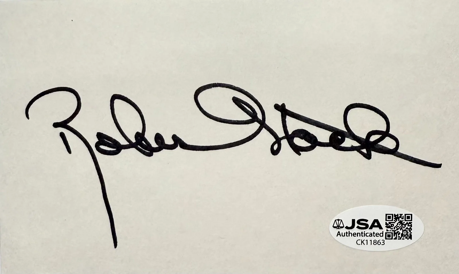 Robert Stack — ROBERT STACK Signed Autographed 3x5 INDEX CARD THE UNTOUCHABLES JSA CERTIFIED, image 3