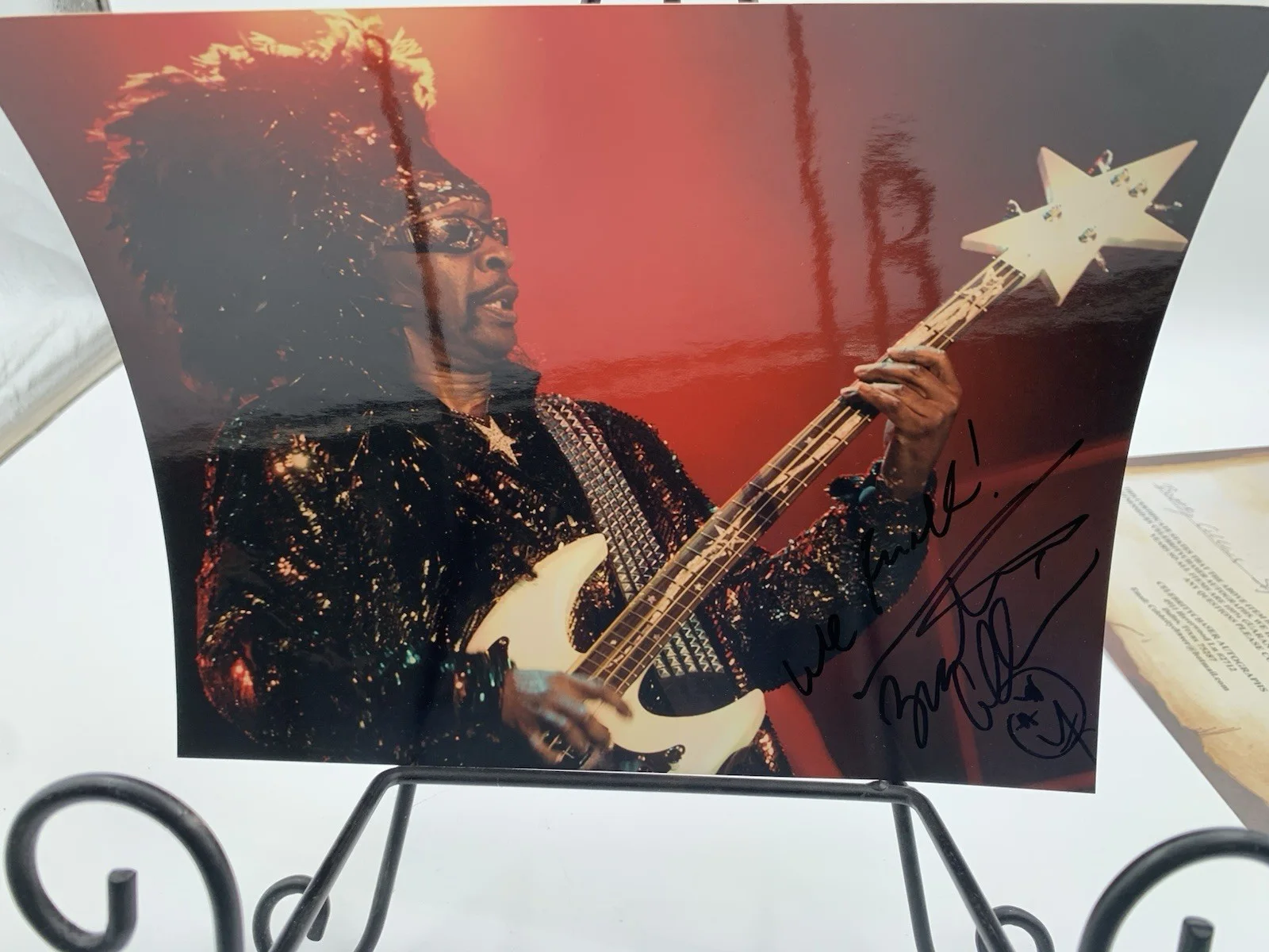 Bootsy Collins 2 Concert Photos Signed & COA See Pics (One Damaged) Funkadelic., изображение 4