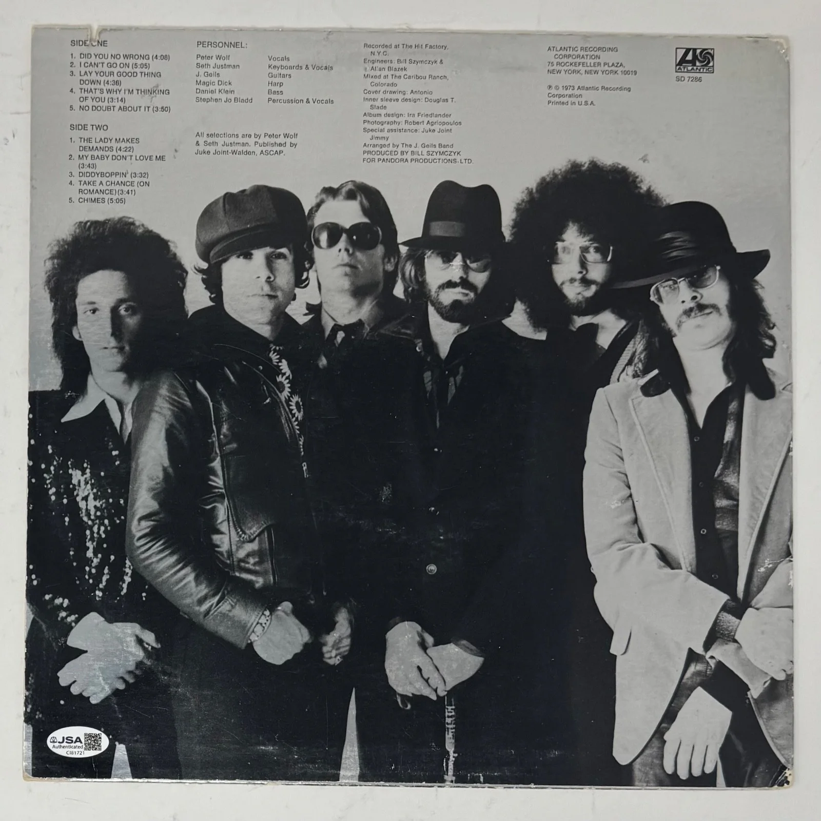The J. Geils Band Signed Autograph Ladies Invited Vinyl Record LP by 3 JSA COA, image 4