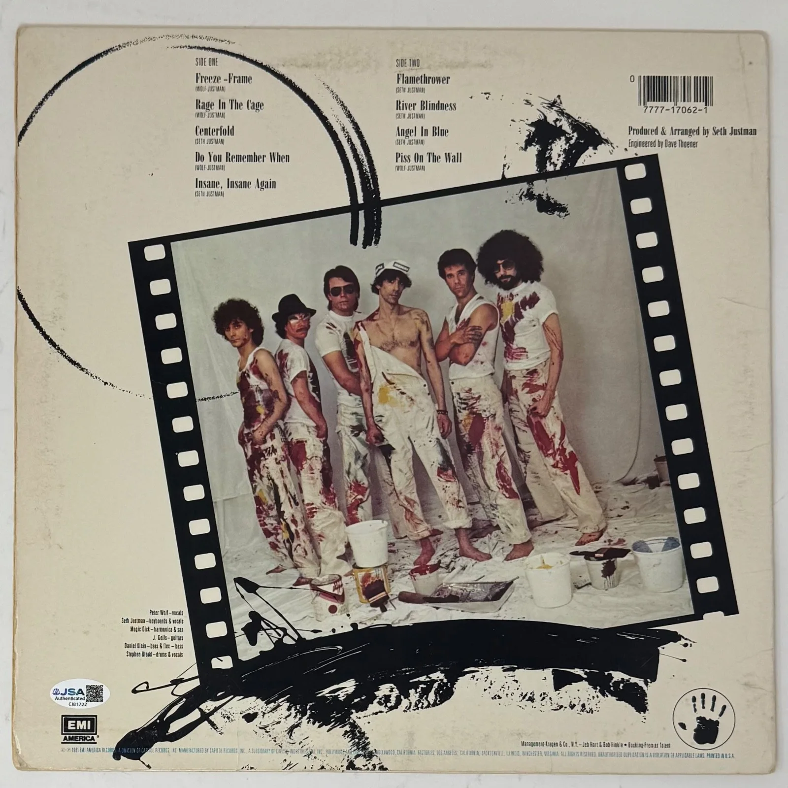 The J. Geils Band Signed Autograph Freeze Frame Vinyl Record Album by 3 JSA COA, изображение 4