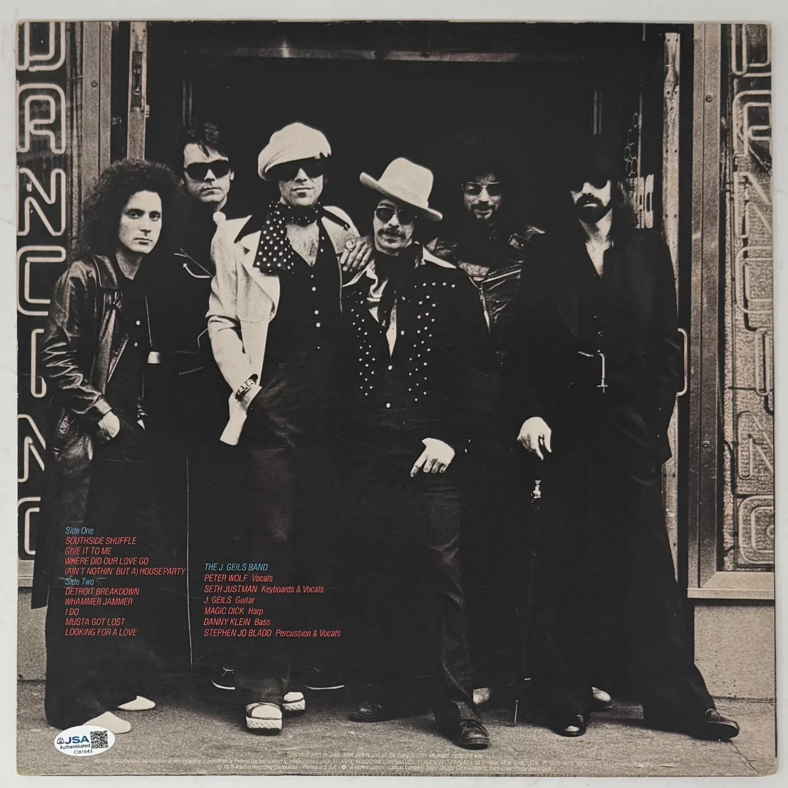The J. Geils Band Signed Autograph Best Of Vinyl Record by 2 Geils & Justman JSA, изображение 3