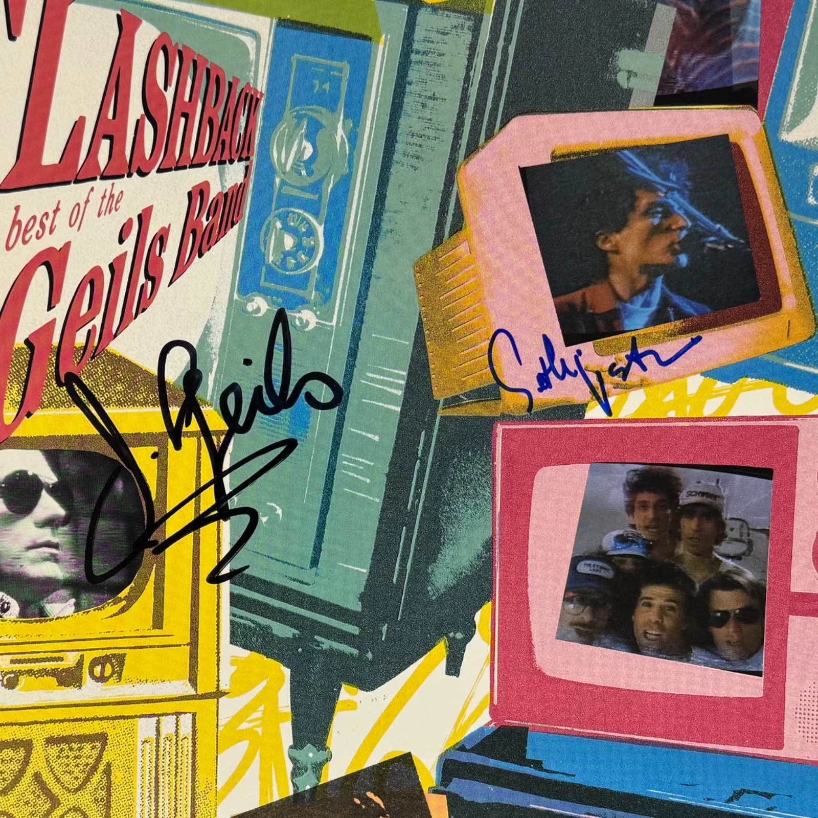 The J. Geils Band Signed Autograph Flashback Best Of Vinyl Record LP by 2 JSA, image 2