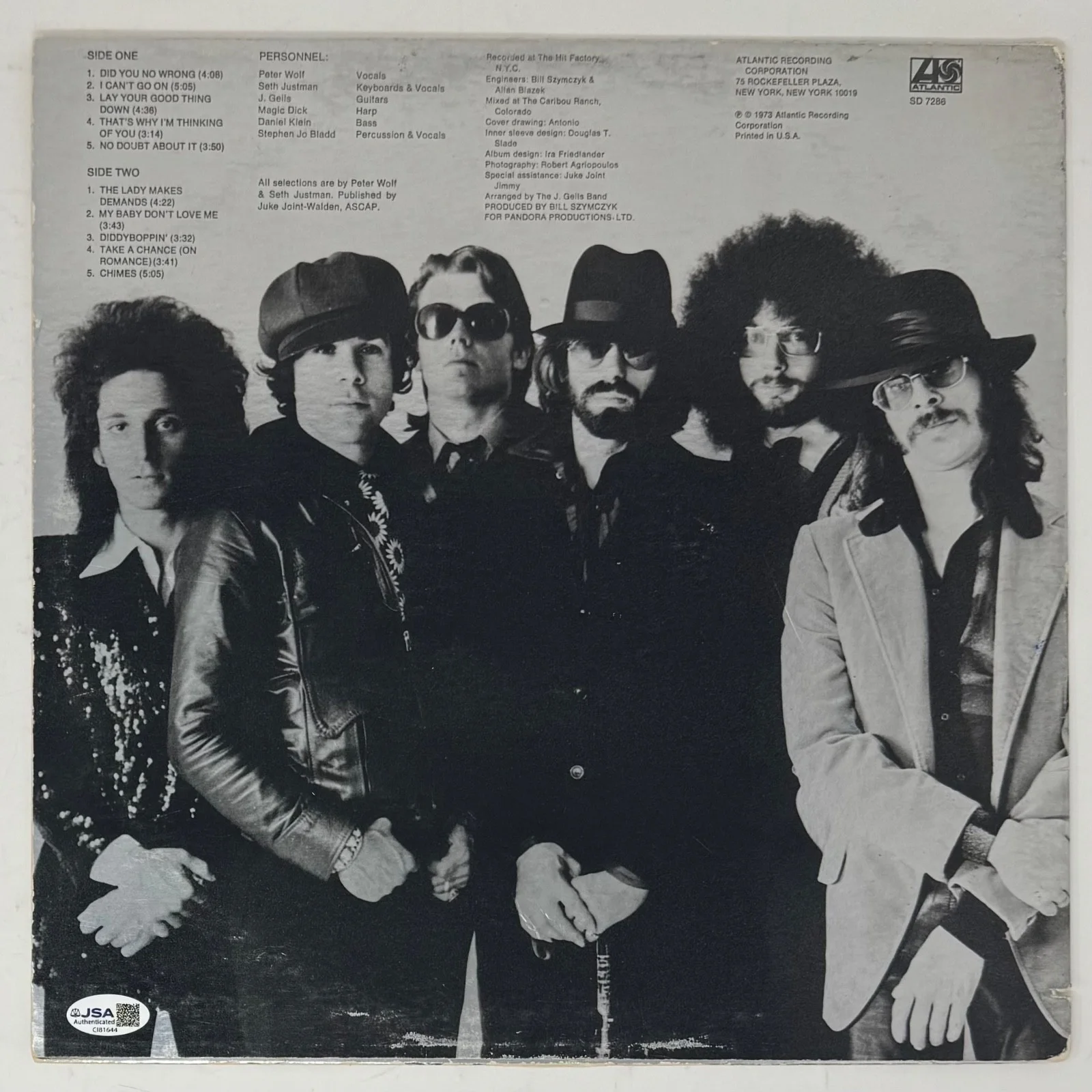 The J. Geils Band Signed Autograph Ladies Invited Vinyl Record LP by 2 JSA COA, image 3
