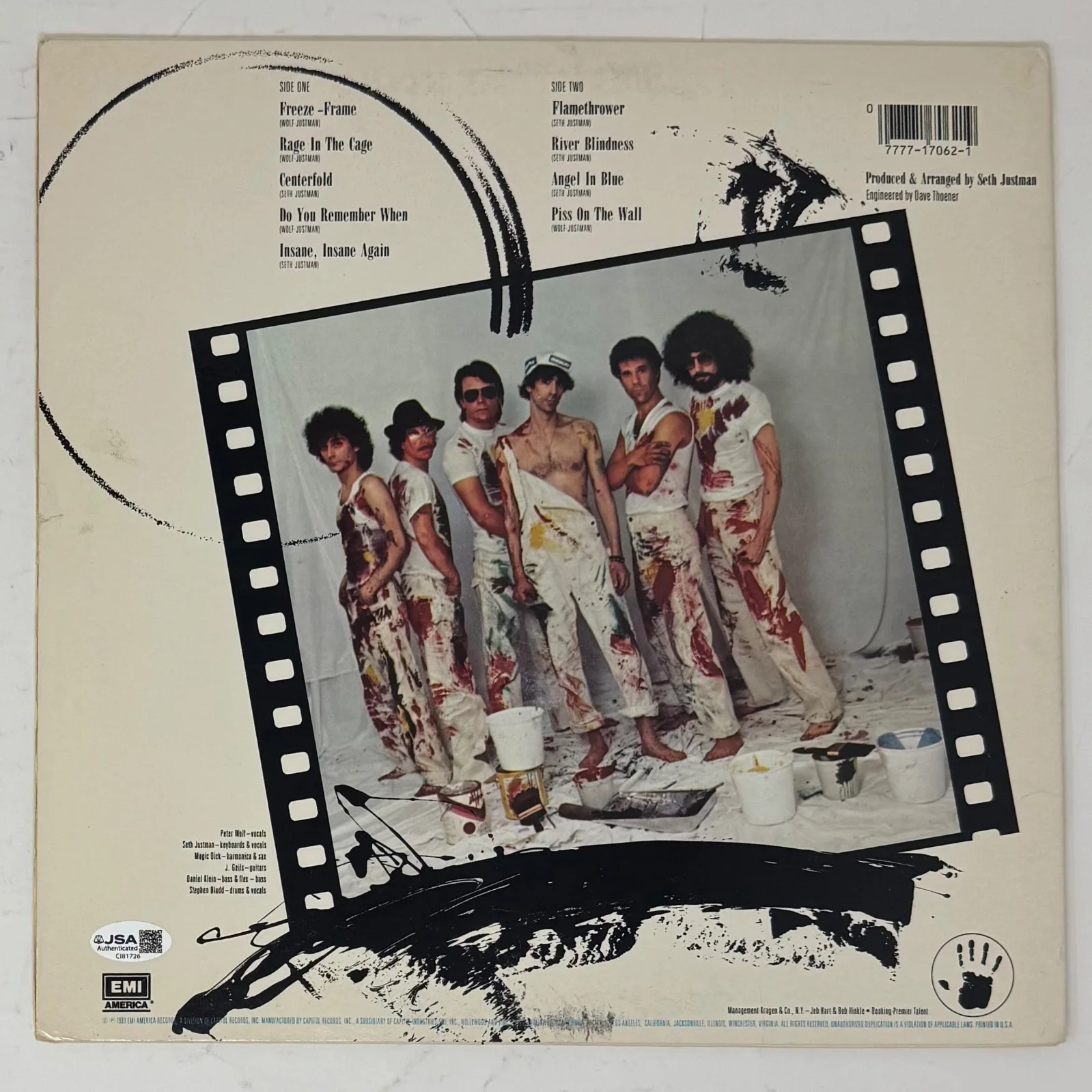 J. Geils Signed Autograph The J. Geils Band Freeze Frame Vinyl Record LP JSA COA, изображение 3
