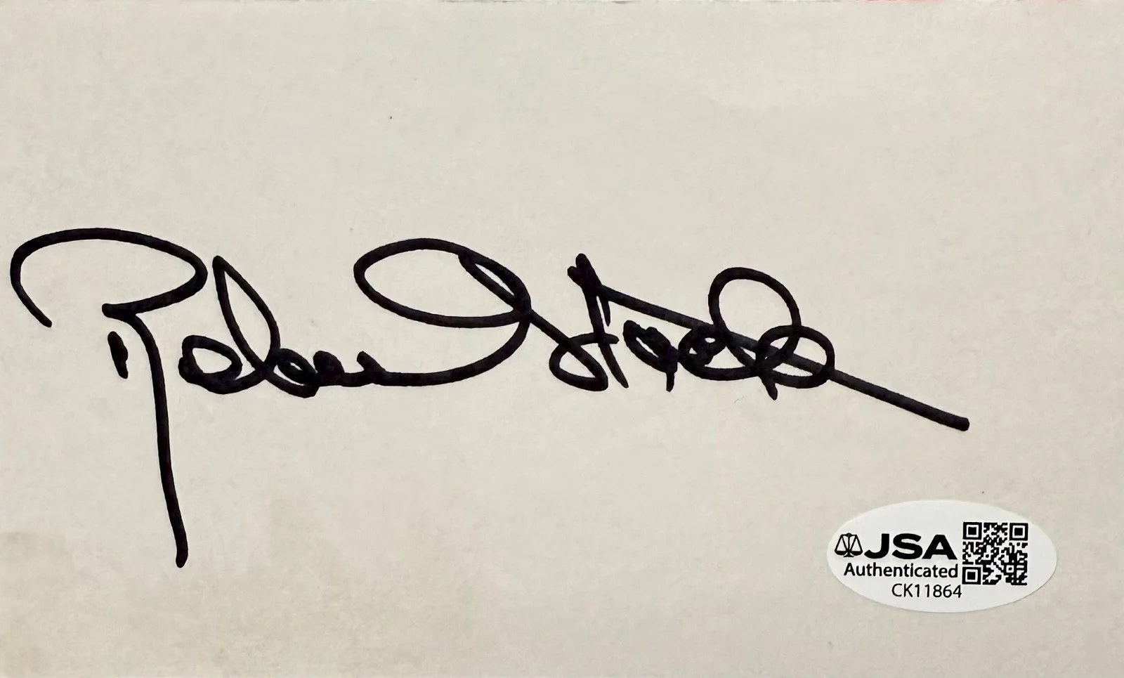 Robert Stack — ROBERT STACK Signed Autographed 3x5 INDEX CARD THE UNTOUCHABLES JSA CERTIFIED, image 3
