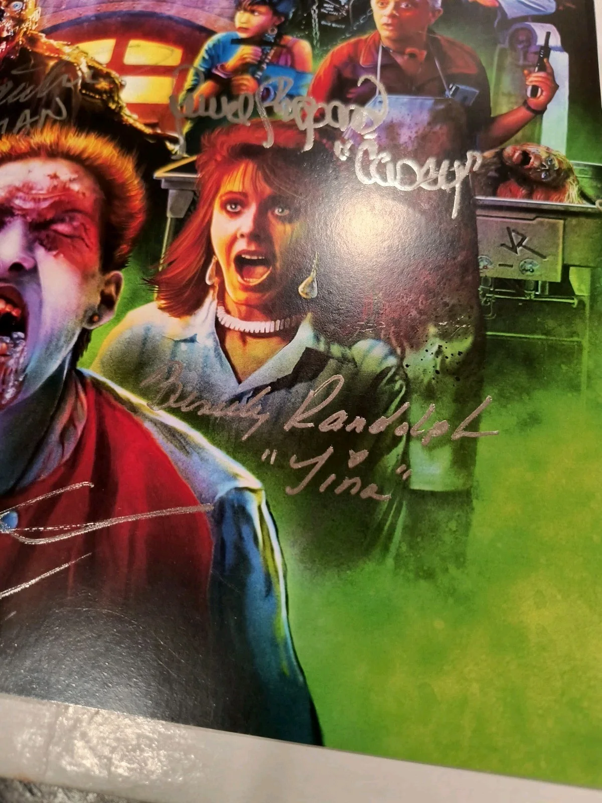 Return Of The Living Dead Tarman Linnea Quigley Horror COA Signed X7 Cast Poster, image 5