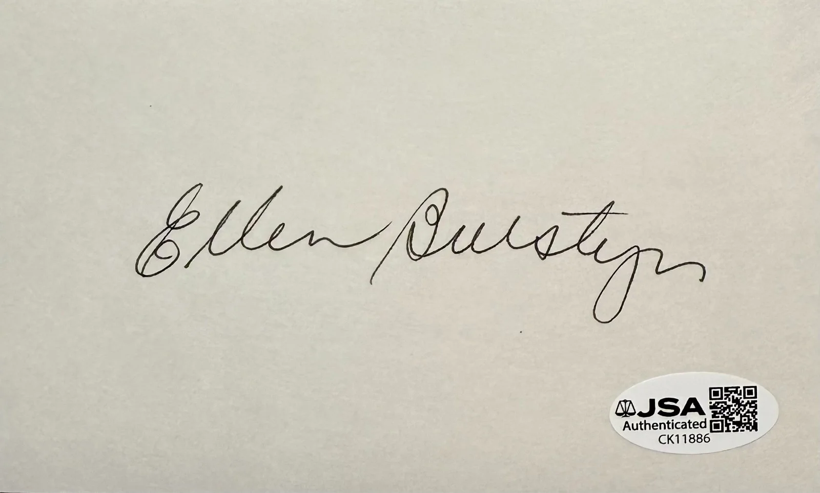 Ellen Burstyn — ELLEN BURSTYN SIGNED Autographed 3"x 5" INDEX CARD THE EXORCIST JSA CERTIFIED