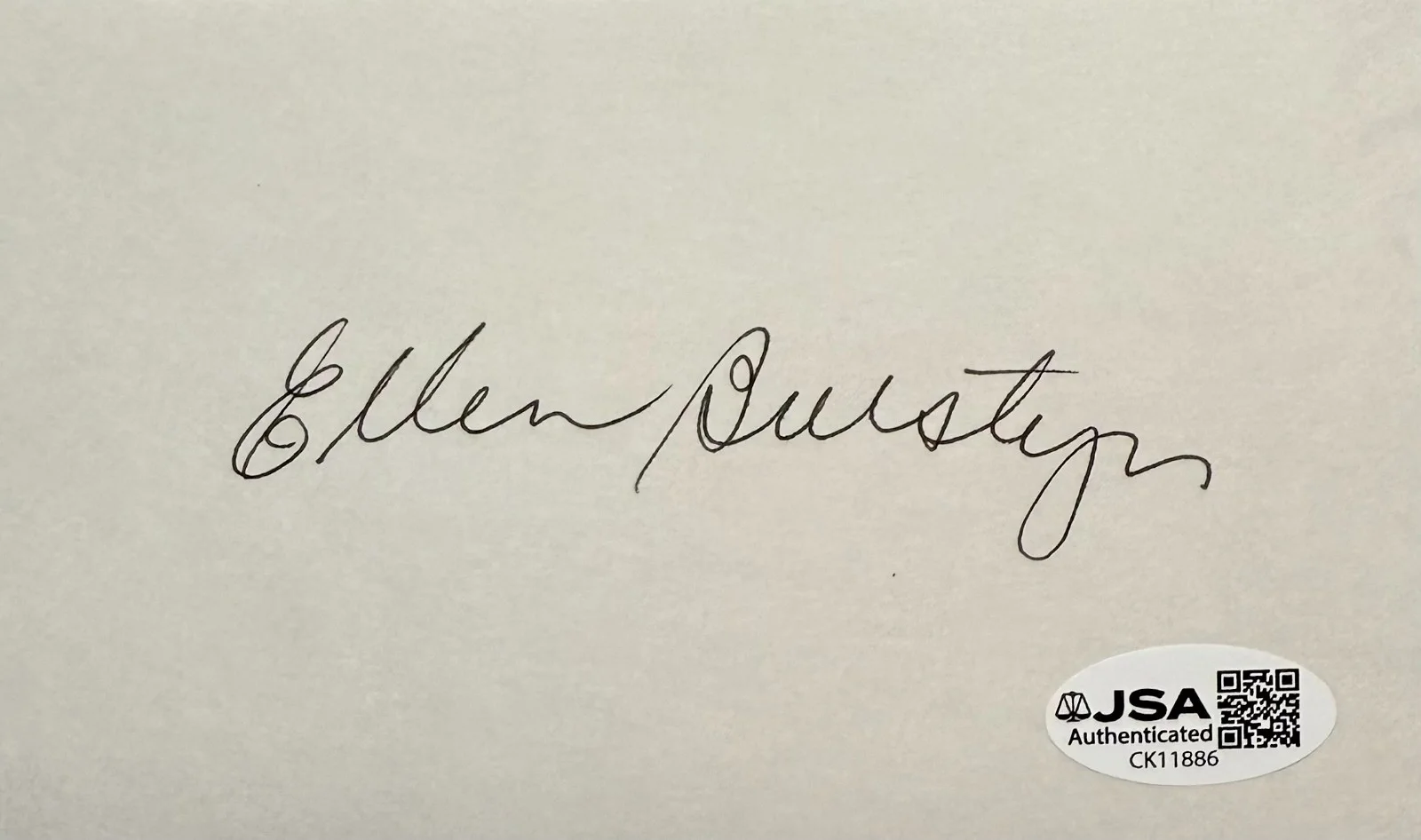 Ellen Burstyn — ELLEN BURSTYN SIGNED Autographed 3"x 5" INDEX CARD THE EXORCIST JSA CERTIFIED, изображение 3
