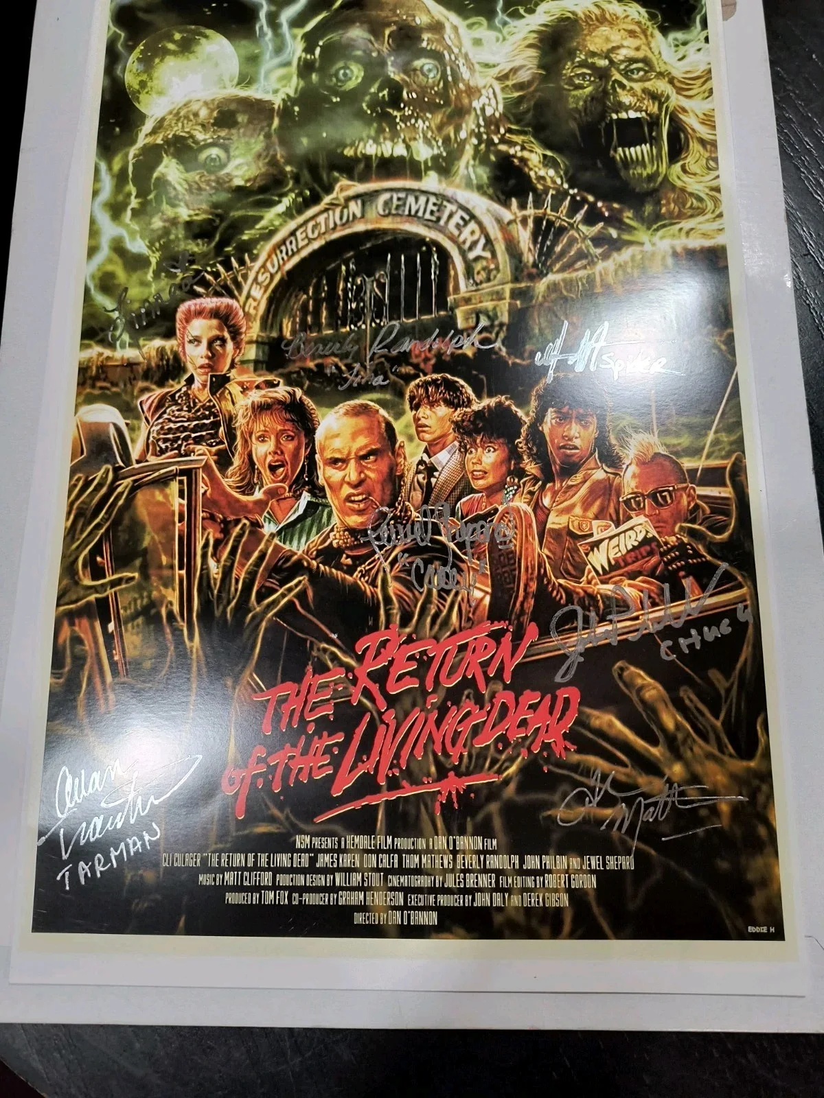 Return Of The Living Dead Tarman Horror Limited COA ROTLD Signed X 7 Cast Poster, image 2
