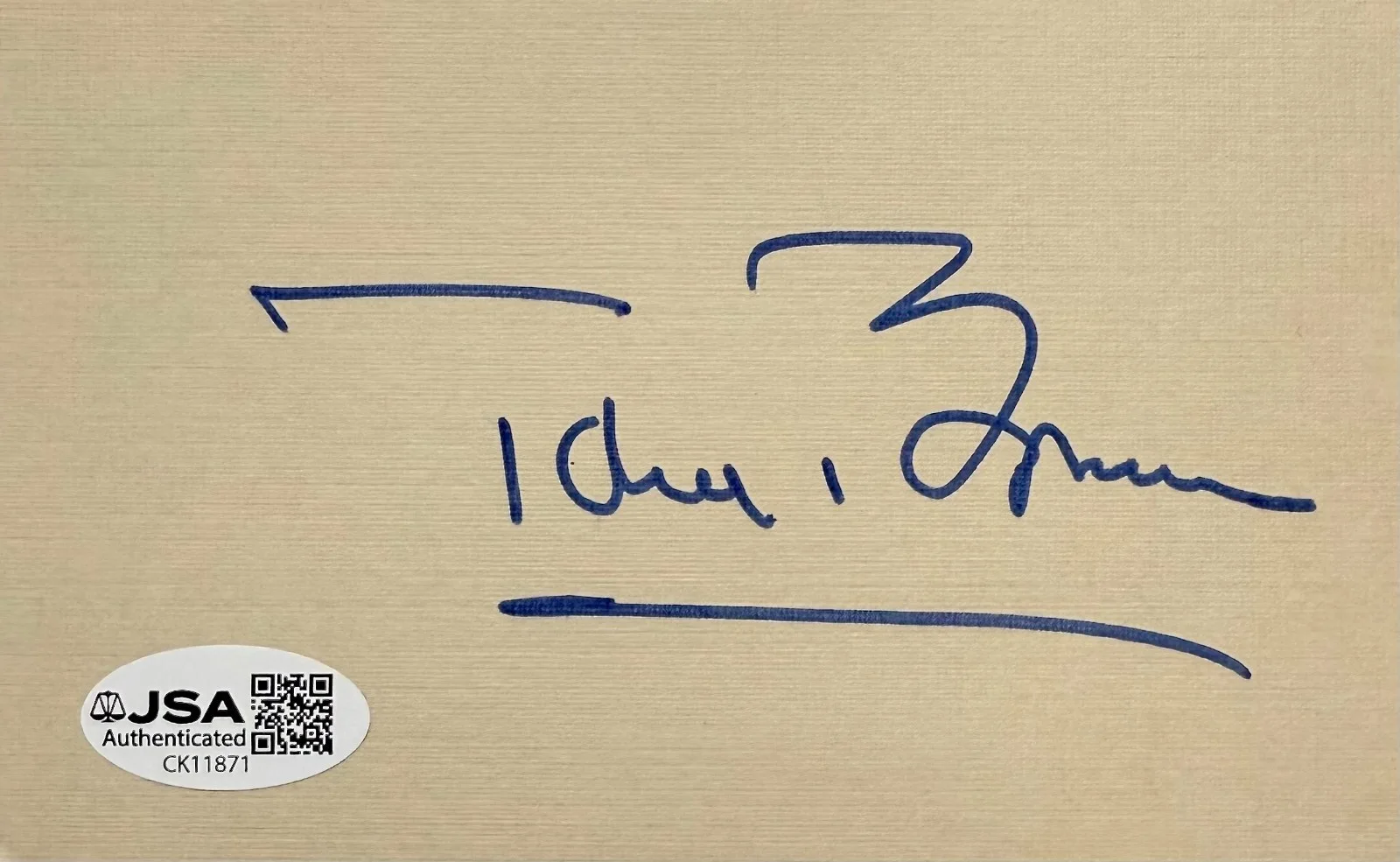 Tom Brown — TOM BROWN Signed Autograph 3x5 INDEX CARD MR. LUCKY Niagara Falls JSA CERTIFIED, изображение 3