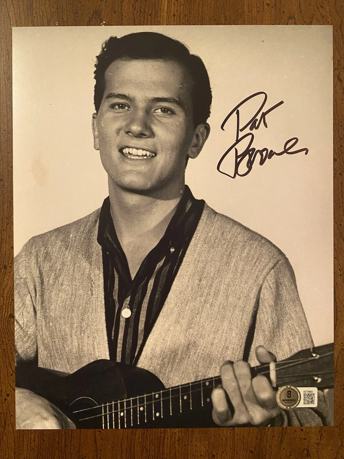 Pat Boone — Pat Boone Signed Autographed Photo April Love State Fair Bernardine Beckett BAS